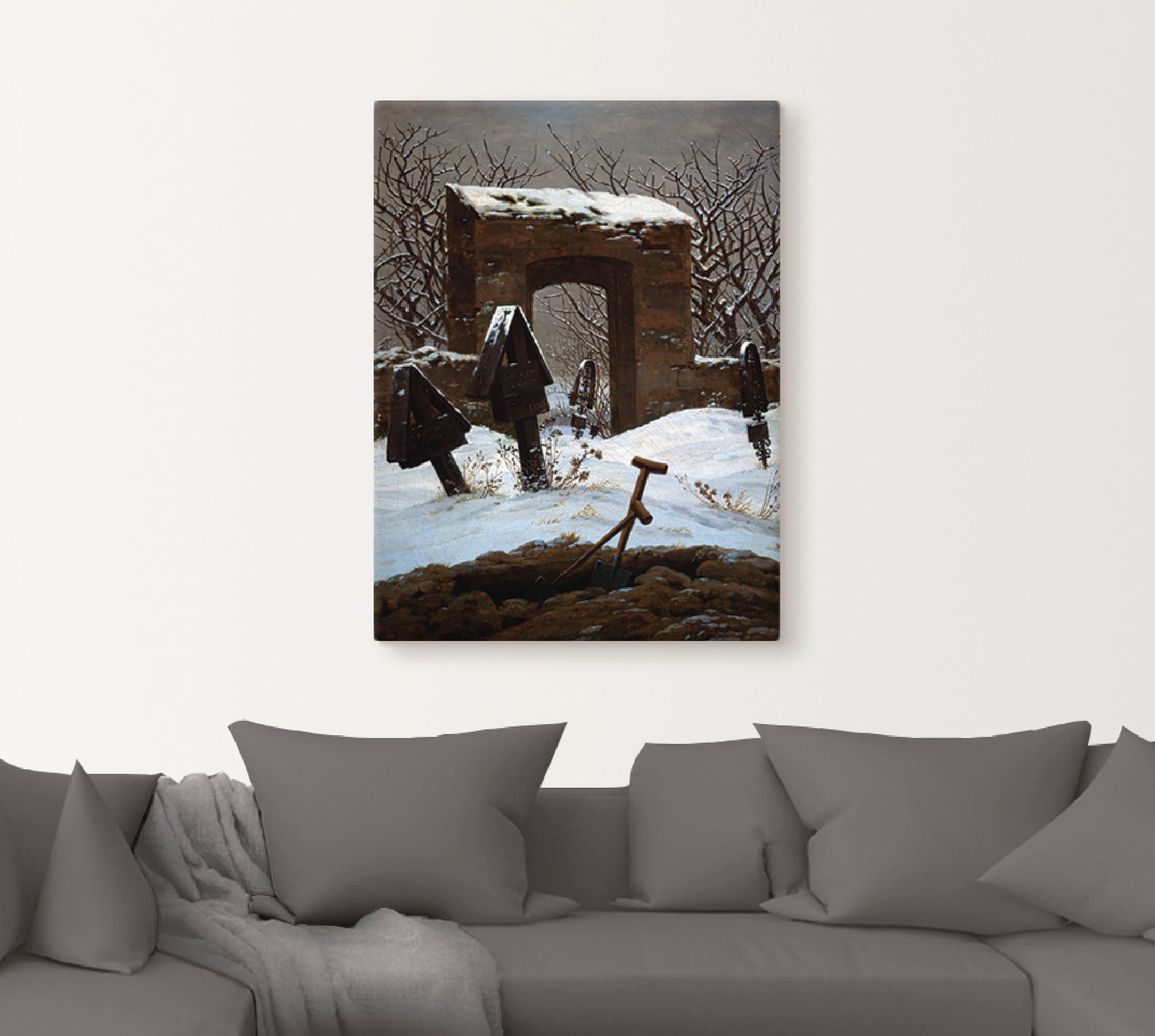 Artland Wandbild »Friedhof im Schnee«, Architektonische Elemente, (1 St.), als Alubild, Leinwandbild, Wandaufkleber oder Poster in versch. Größen