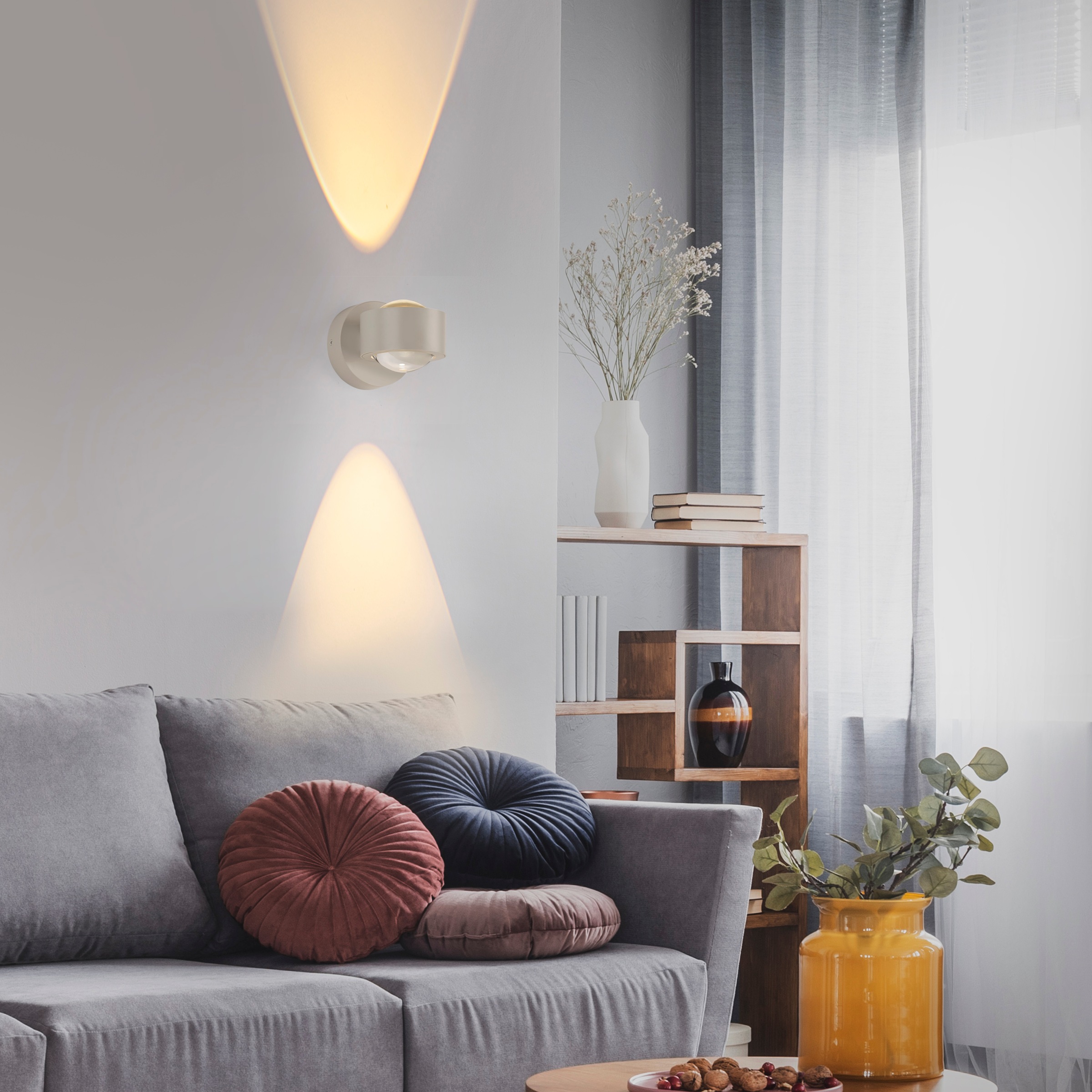 JUST LIGHT LED Wandleuchte »AKKU-CHIA« LED-Board 1 Stk. Warmweiß Akkubetrieben inkl. USB-Ladekabel, 5 Stufen Dimmung + Timerfunktion