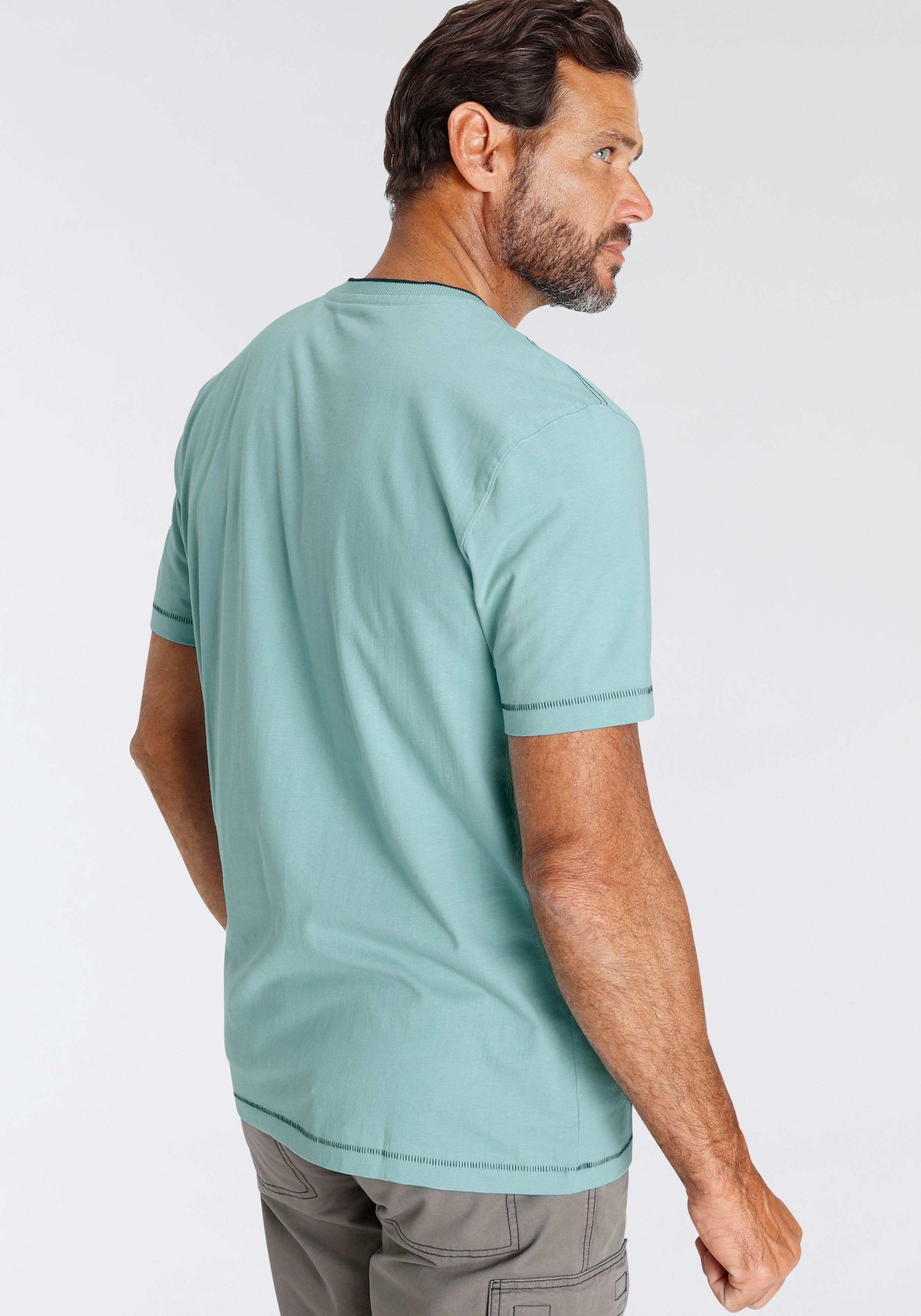 Man's World T-Shirt, Kurzarm, lässige Passform, mit coolem Print, Rundhalsausschnitt