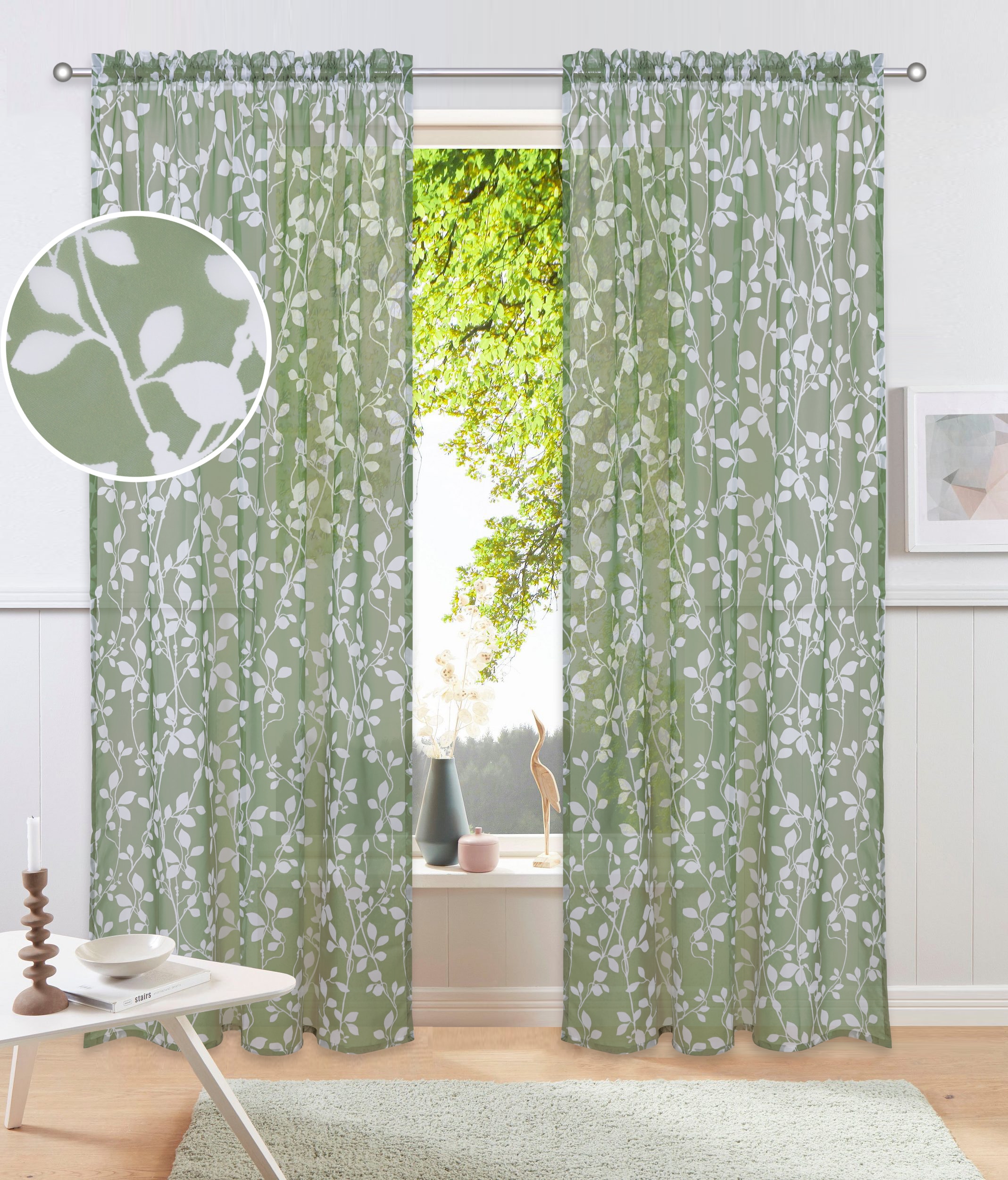 my home Gardine »Issoire« Stangendurchzug 1 Stk. tlg. Wohnzimmer, Schlafzim günstig online kaufen