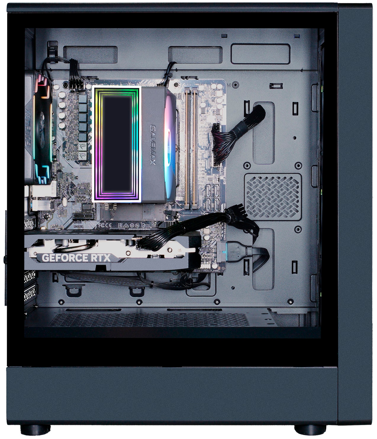 GAMEMAX Gaming-PC-Komplettsystem »MegaDeal AERIS GB 2796 AMD Ryzen 5 5500 16GB 480GB SSD RTX 5060« 32 ″ AMD Ryzen 5 GeForce RTX™ 5060 16 GB RAM 480 GB SSD Windows 11 + MSI MAG 32C6X Curved Monitor 80cm (32")