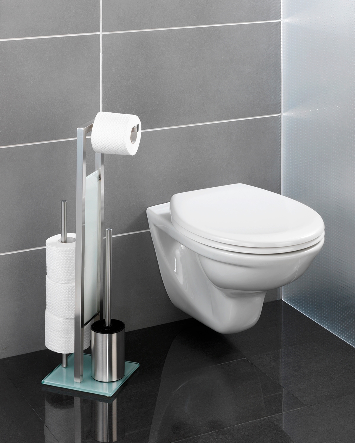 WENKO WC-Garnitur »Rivalta«, aus Edelstahl, integrierter und Toilettenpapierhalter WC-Bürstenhalter online bestellen