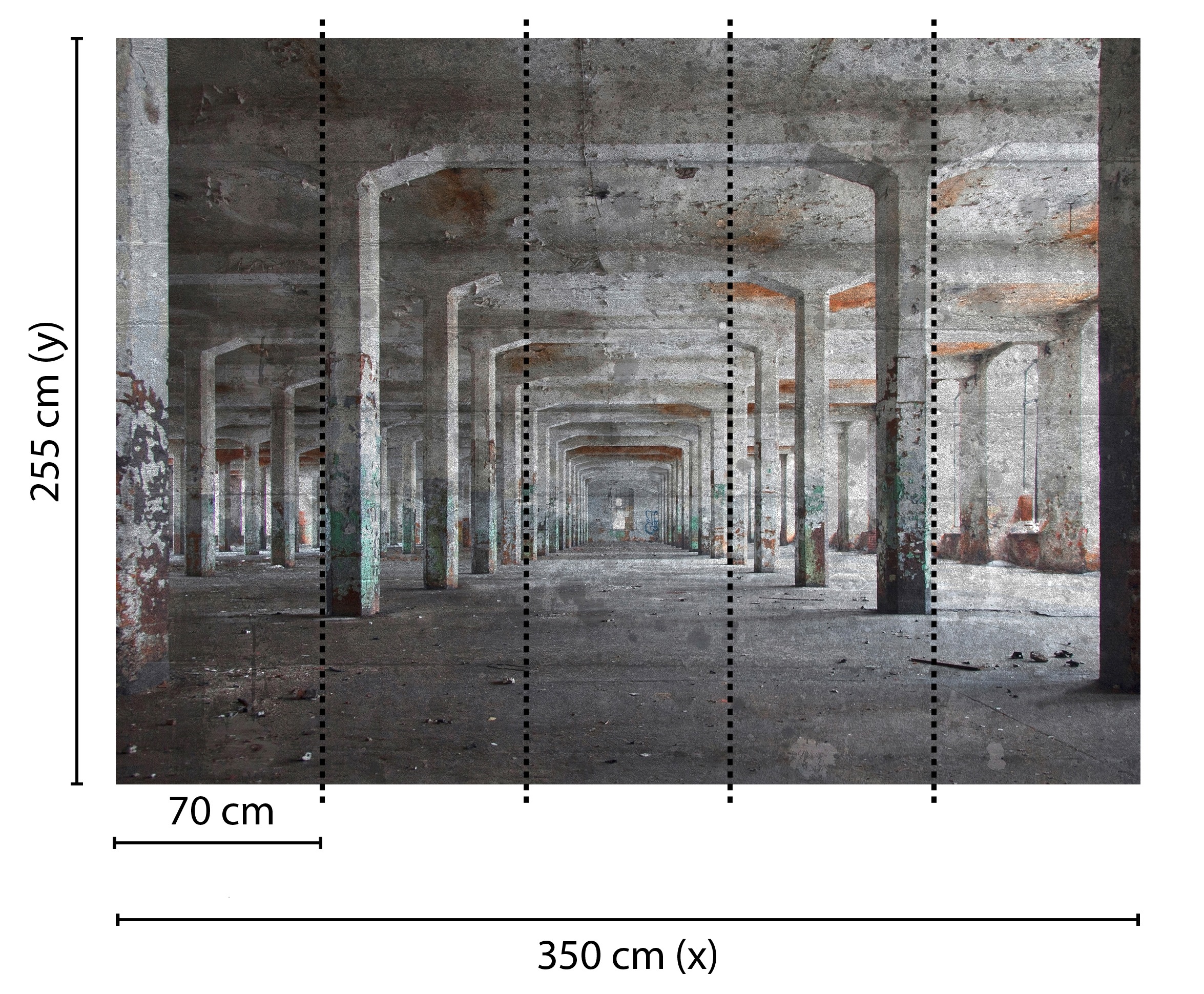 living walls Fototapete »Designwalls Concrete Posts«, Vlies, Wand, Schräge, Decke