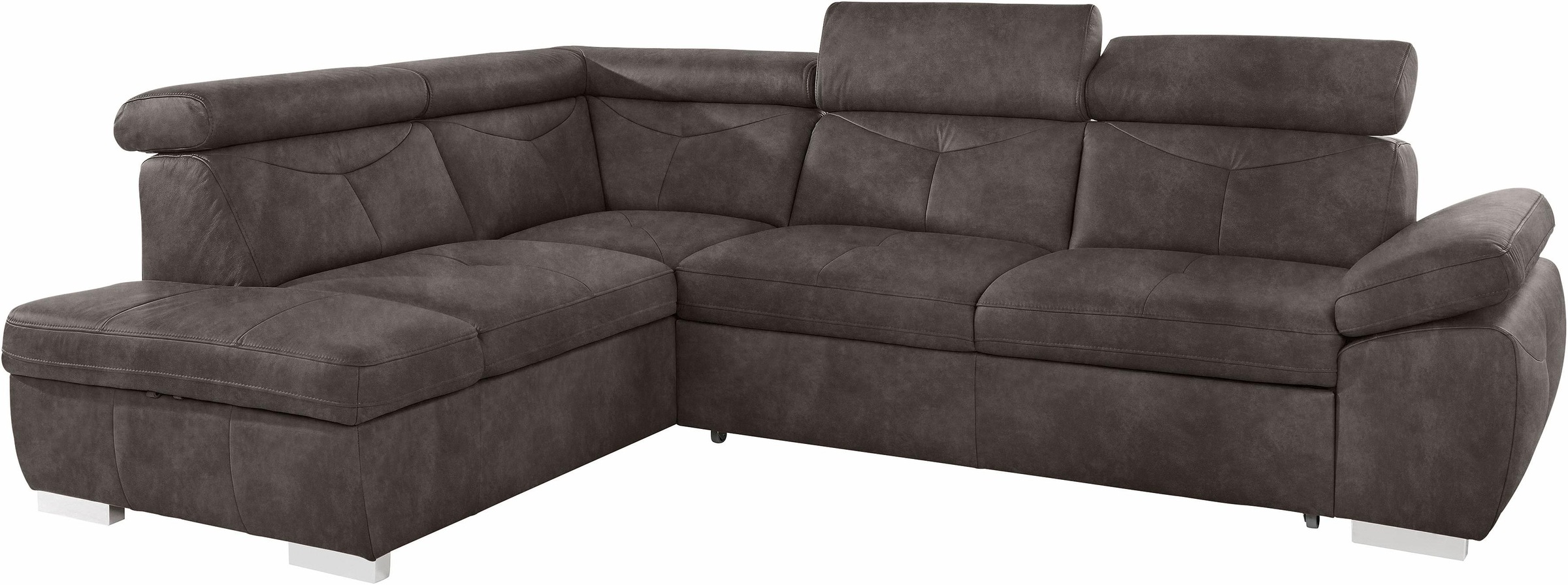 exxpo - sofa fashion Ecksofa »Spring, super bequem und komfortabel mit Armteil- und Kopfteilfunktion«, wahlweise mit Bettfunktion und Bettkasten, L-Form