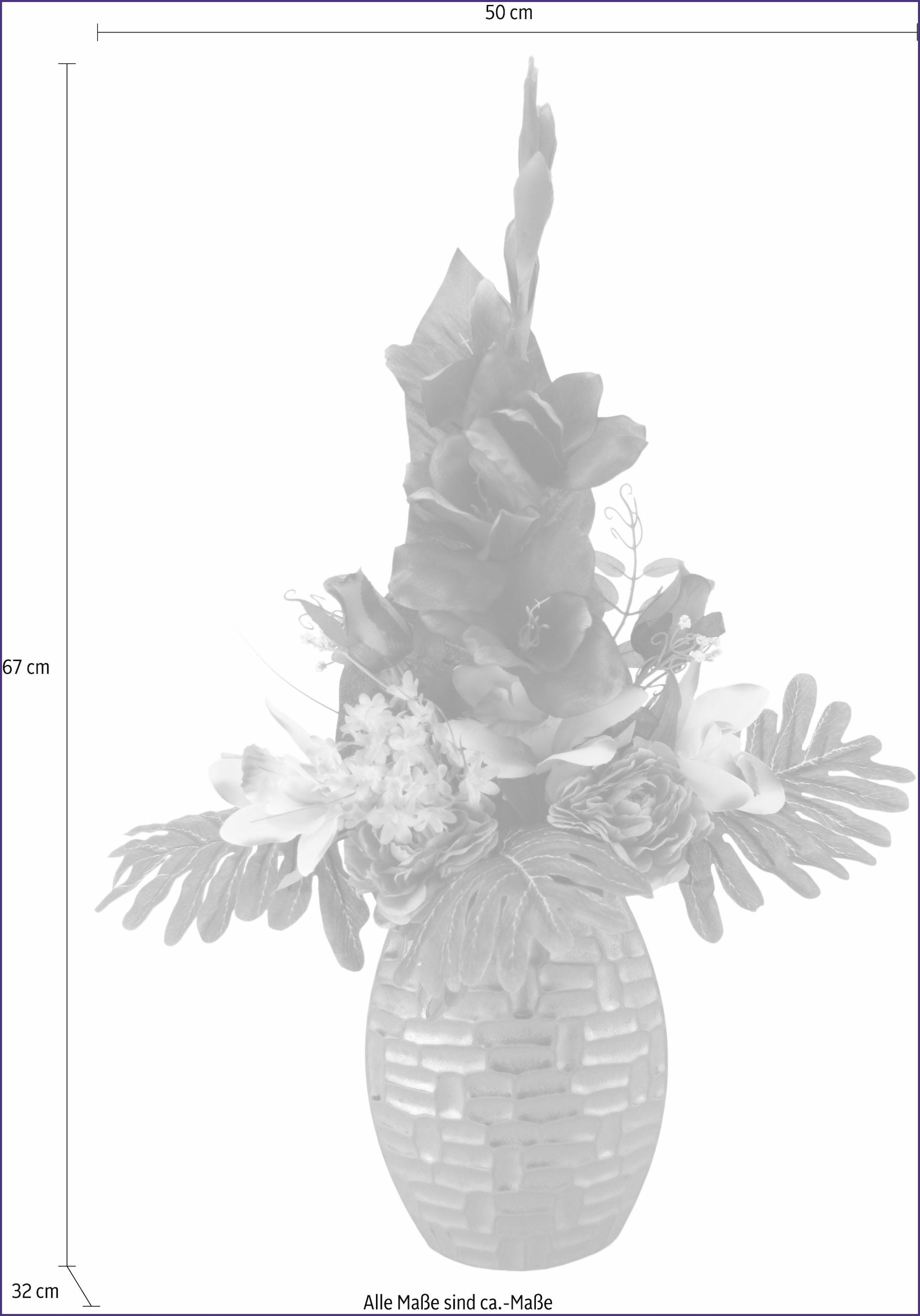 I.GE.A. Kunstpflanze »Arrangement Gladiole / Rosen in Vase« online  bestellen