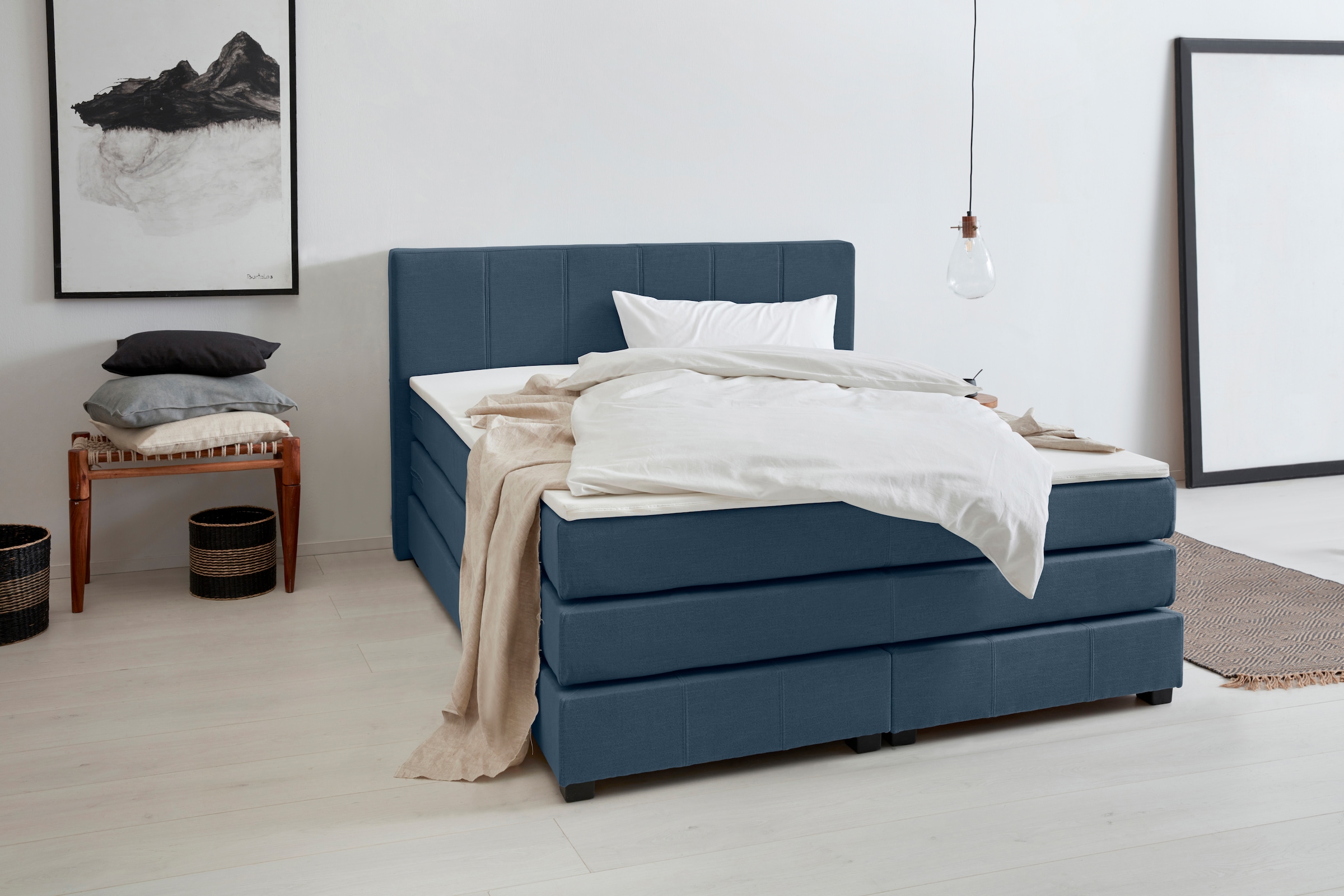 OTTO products Boxspringbett »Peetu«, Taschenfederkern-Matratze, in 4 Breite günstig online kaufen