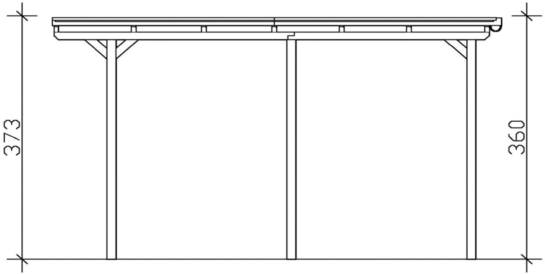 Skanholz Einzelcarport »Caravan-Emsland«, Holz, 341 cm, Anthrazit