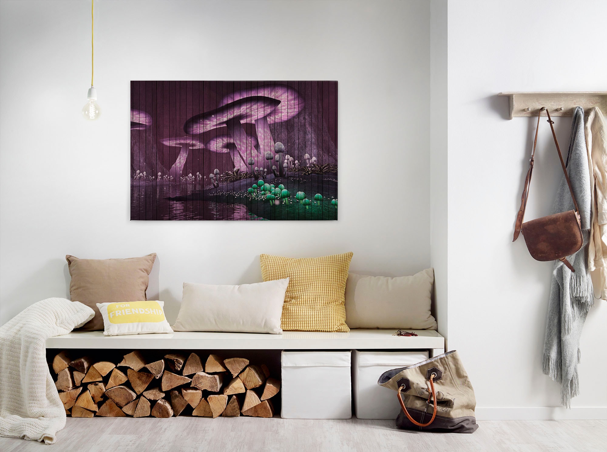 Bricoflor Fliegenpilz Bild Auf Leinwand In Lila Besonderes Wandbild Mit Mär günstig online kaufen