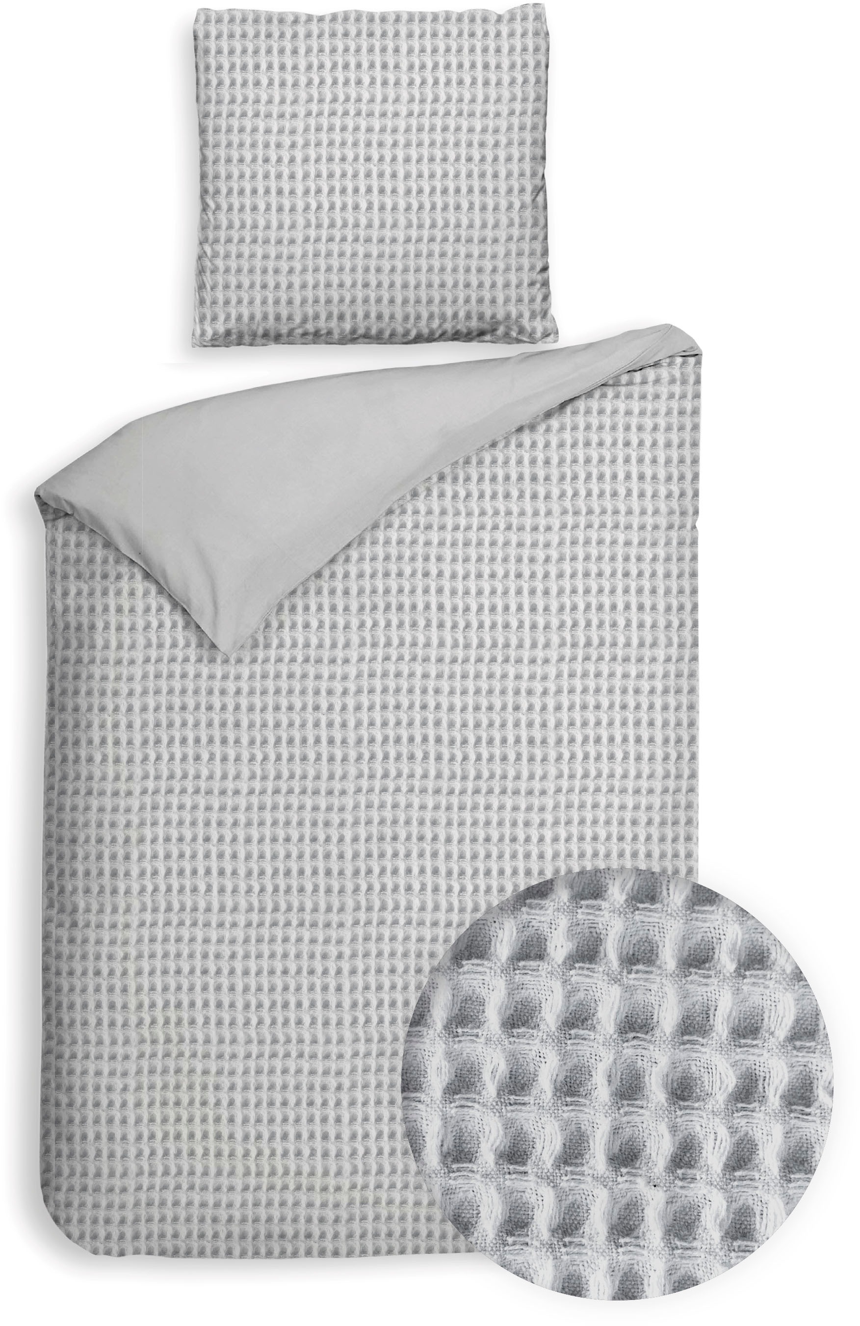 Heckett & Lane Wendebettwäsche »Vafala« 2 Stk. tlg. Waffelmuster,100% Baumw günstig online kaufen