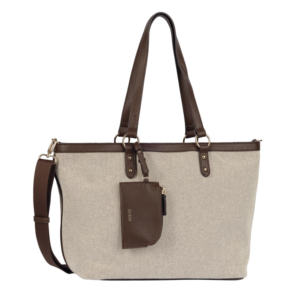 Gabor Damen Shopper »Sibylla« Damen Umhängetasche mit glänzende Metalldetails & Gurtband
