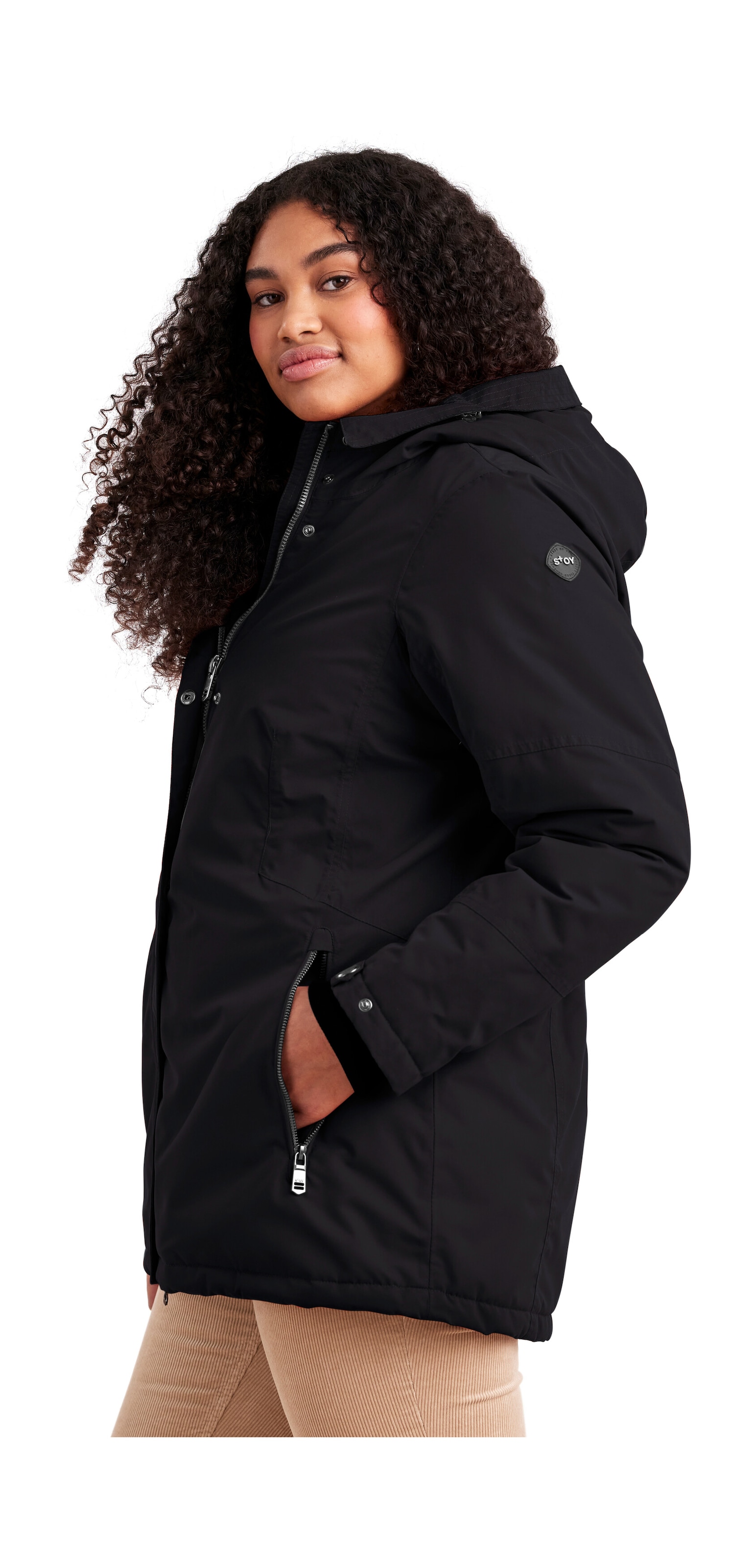 STOY Funktionsjacke »STW 4 WMN JCKT« Wasserdichte, atmungsaktive Jacke mit Teddy Fleece und abnehmbarer Kapuze