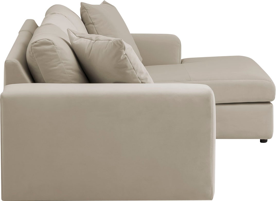 Home affaire Ecksofa »SLEETLAND XXL in Samtvelours oder Vintage-Leder-Optik, L-Form,« besonders groß und bequem