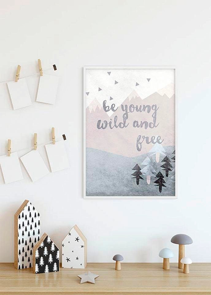 Komar Bild »Wild and Free«, Sprüche, (1 St.), Wandbild zur Dekoration - ohne Rahmen