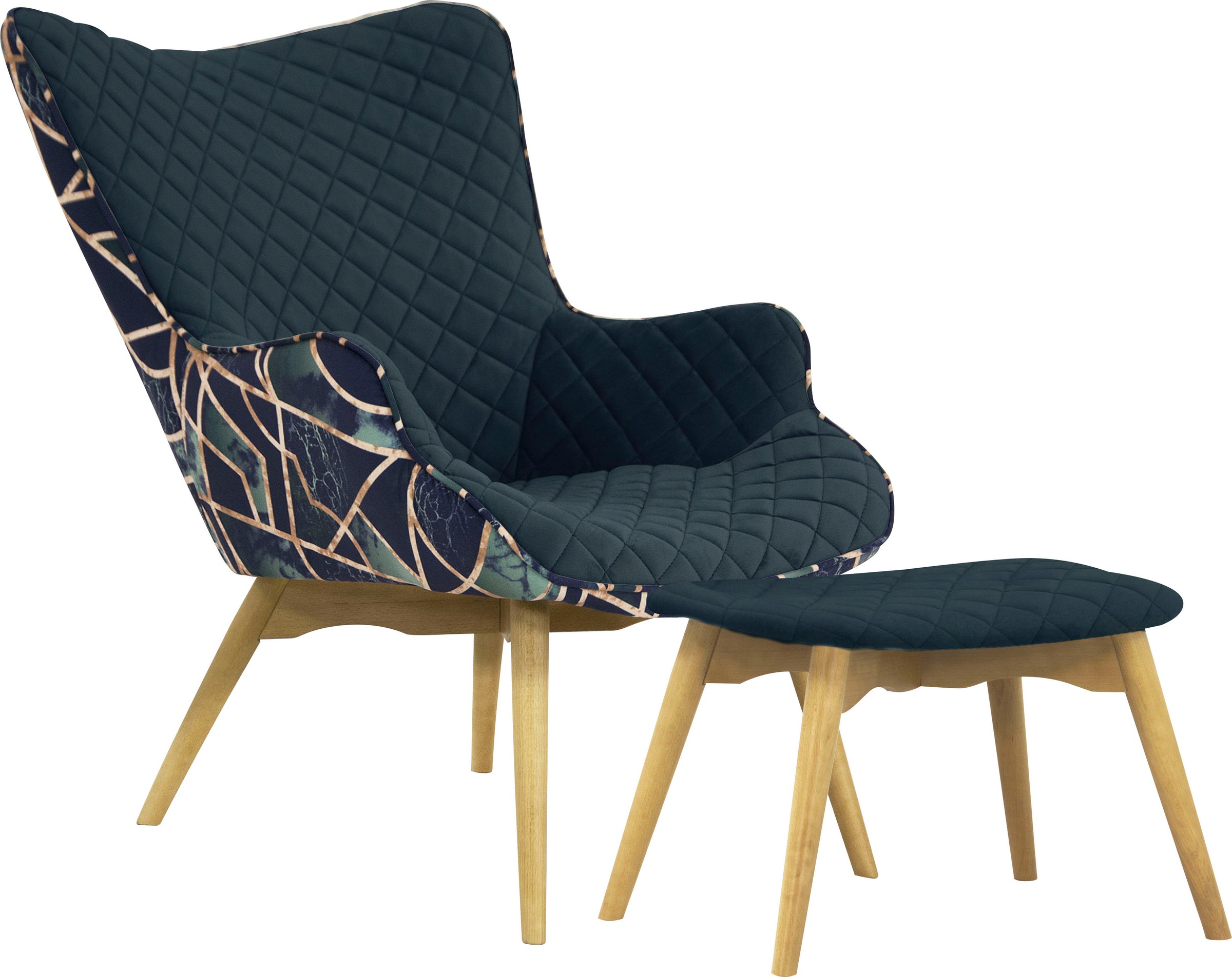 Home affaire Sessel »Duke Print« Karoprägung im Sitzbereich und Dekostoff a günstig online kaufen