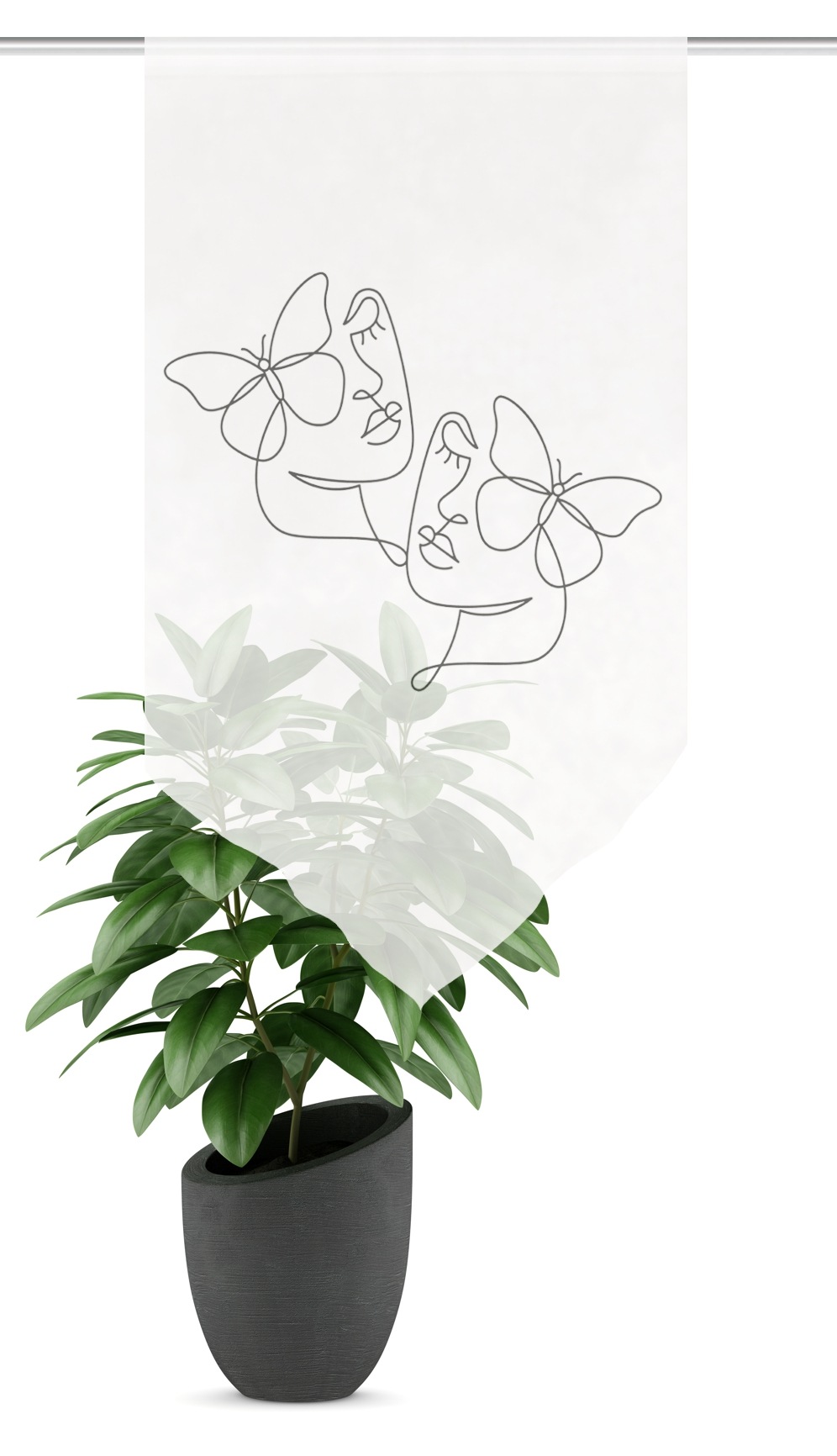 HOME WOHNIDEEN Scheibengardine »SYLIA«, (1 St.), DIGITALBEDRUCKT, VOILE, SCHAUBE