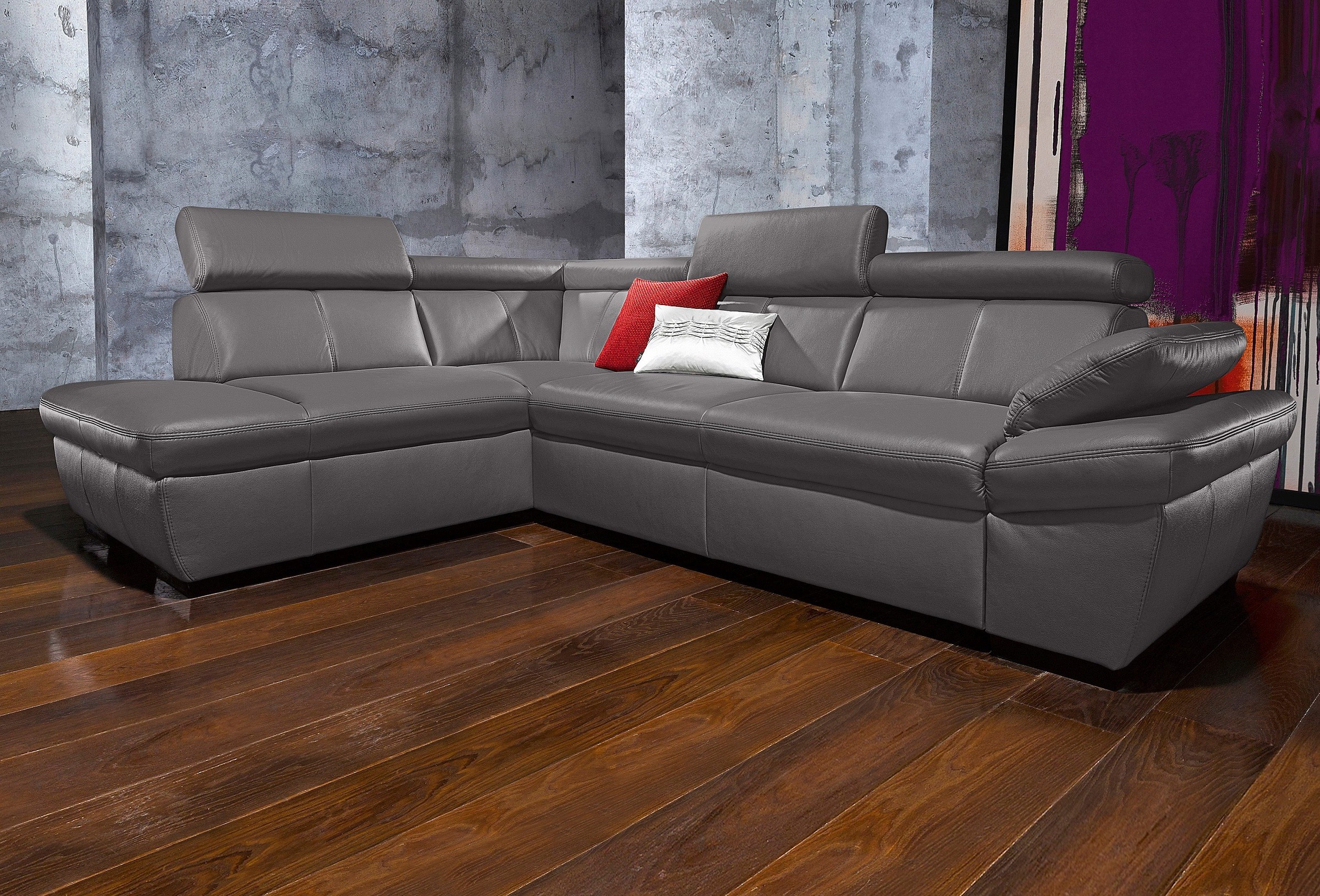 exxpo - sofa fashion Ecksofa »Salerno, Funktionssofa, hoher Sitzkomfort, Br günstig online kaufen