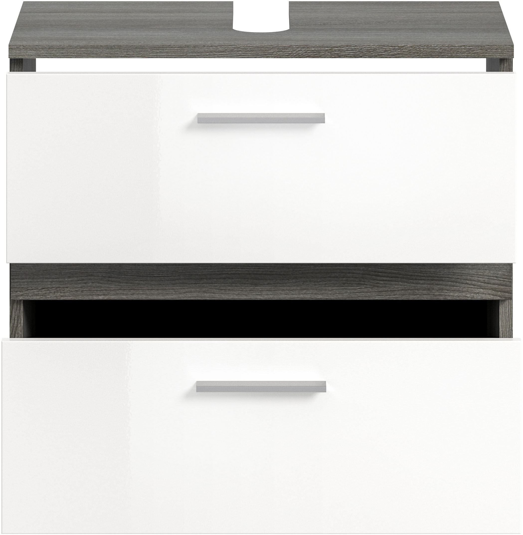 welltime Waschbeckenunterschrank »LUCCA, TOPSELLER!, Breite 60 cm, 2 Schubkästen, hochwertige MDF Front«, Badschrank, Bad-Möbel, Badezimmer