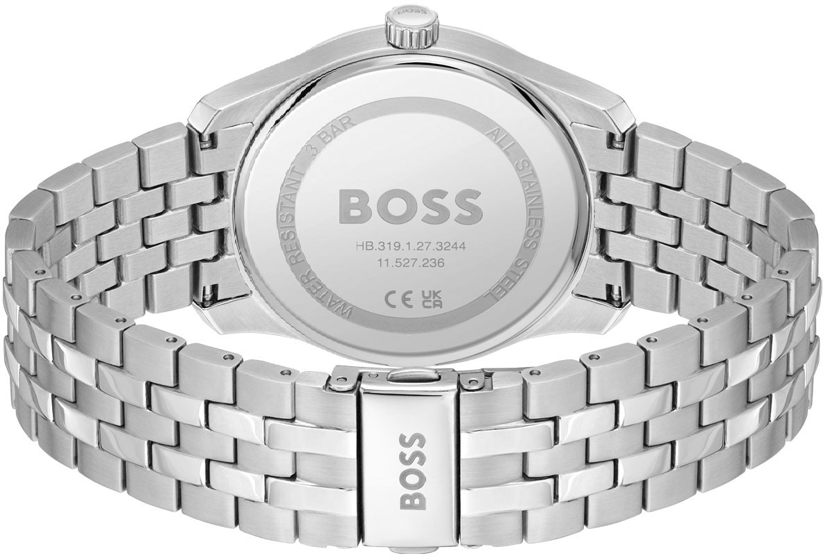 BOSS Quarzuhr »PRINCIPLE«, Herrenuhr, Armbanduhr, Datum, Edelstahlarmband