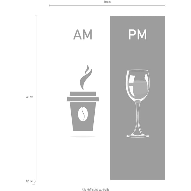 queence Wanddekoobjekt »AM PM - Kaffeebecher und Wein«, Motiv auf Stahlblech  auf Raten kaufen