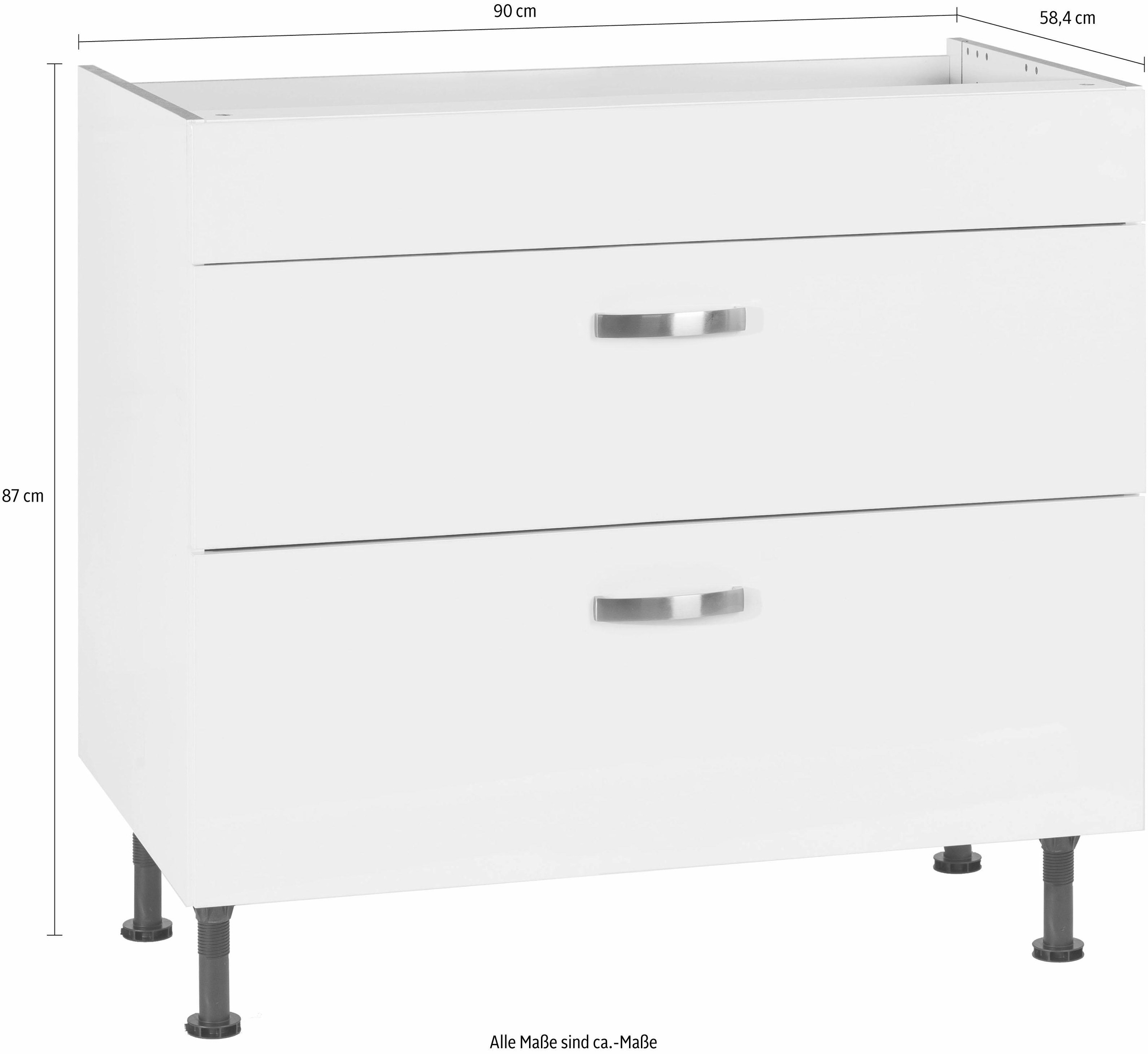 OPTIFIT Kochfeldumbauschrank »Cara«, Breite 90 cm, mit Vollauszügen und Soft-Close-Funktion