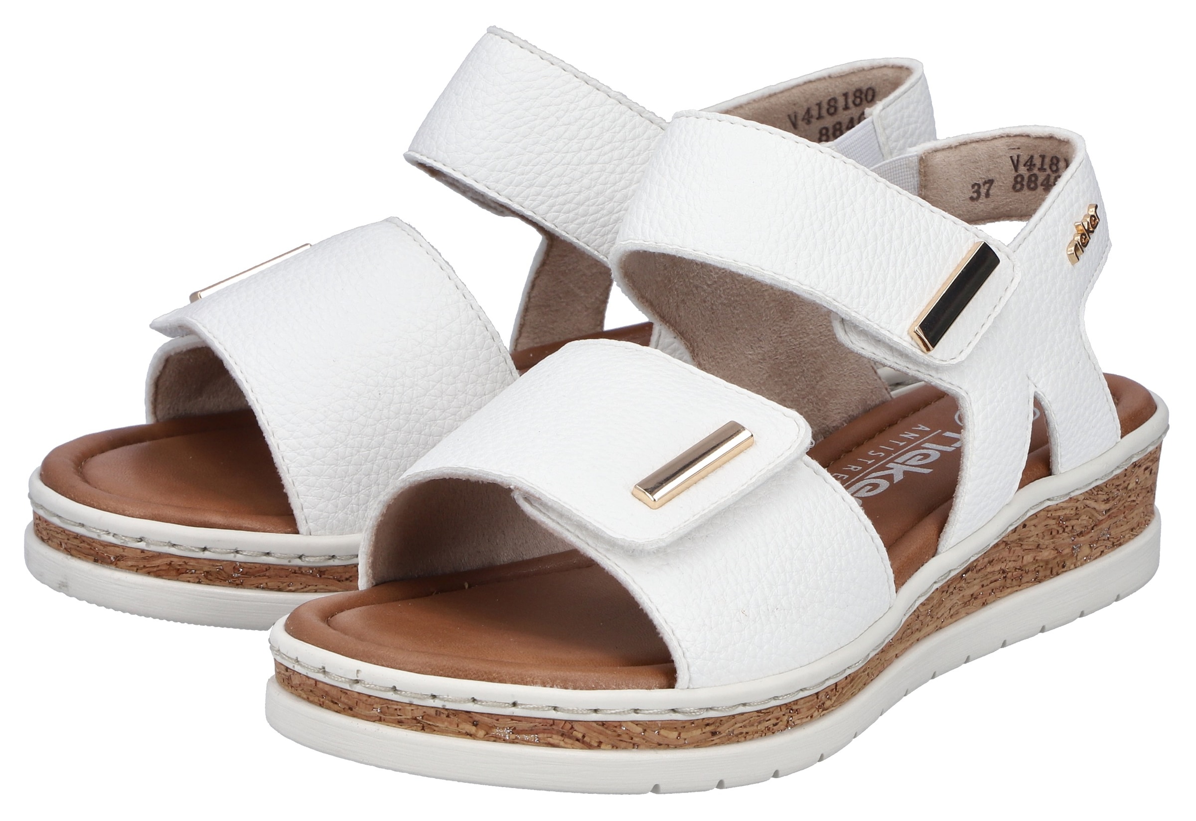 Rieker Keilsandalette  Sommerschuh, Keilsandalette, Plateausandale mit Klett