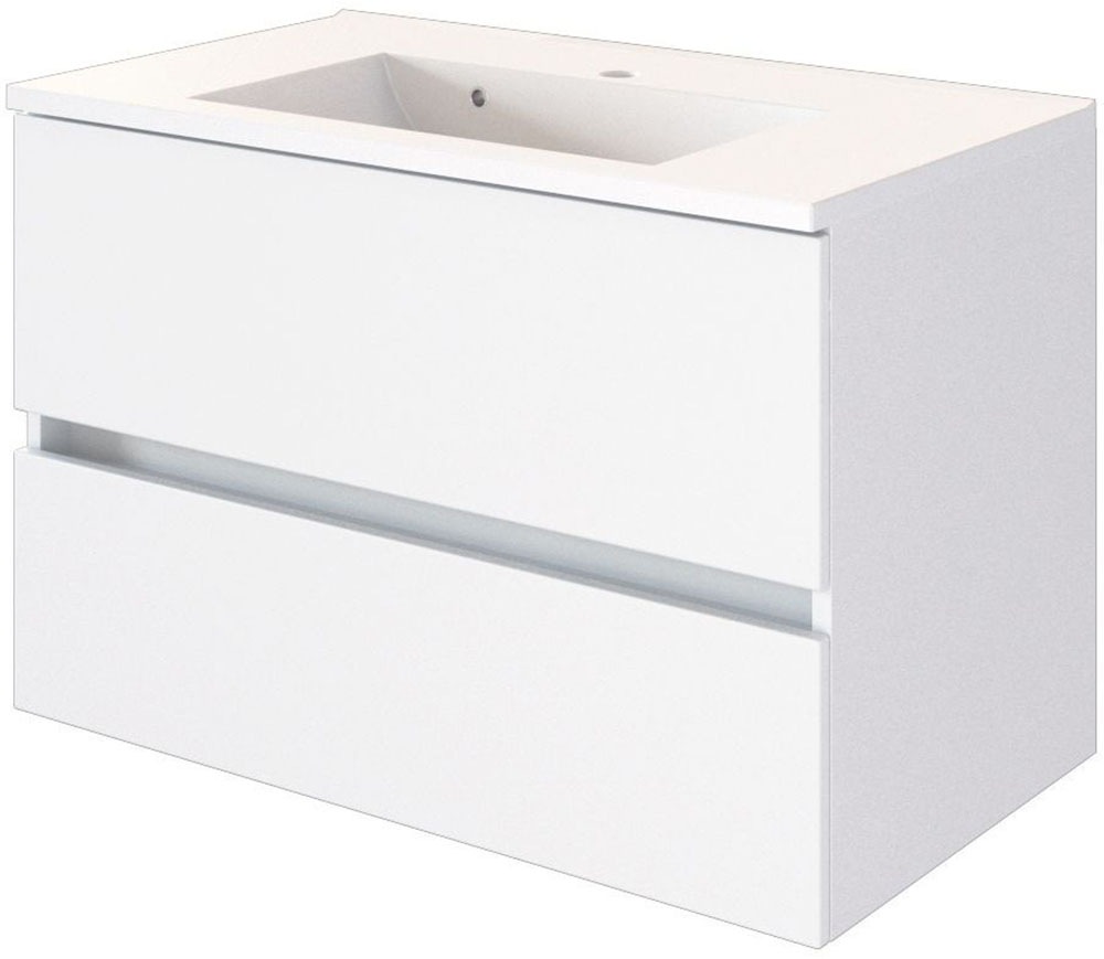 welltime Badmöbel-Set »Welltime Möbel Baabe Waschtisch-Set 3tlg. oder 5tlg.«, (3 St.), gedämpfte Scharniere und Softclose-Funktion, inklusive LED-Beleuchtung
