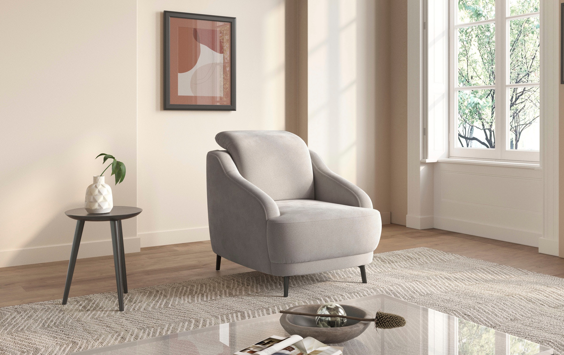 sit&more Sessel »Blues«, (1 St.), mit Metallfüßen, schwarz-matt günstig online kaufen