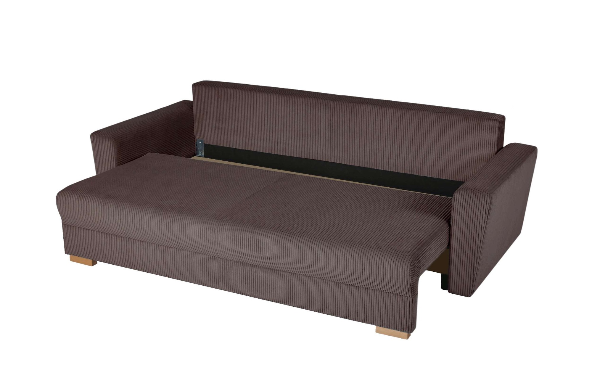 INOSIGN 3-Sitzer »MAGHERA Schlafsofa mit Bettkasten, in hochwertiger Verarbeitung«, mit Wellenunterfederung, Cord und Struktur-Bezug, B/H/T 230/92,5/79 cm