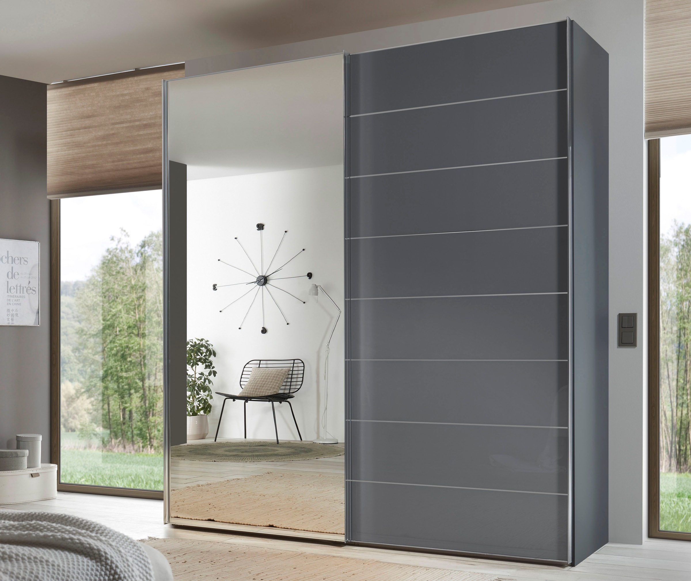 STAUD Schwebetürenschrank »Sonate Como mit Spiegel, Made in Germany«, Mit vier verschiedenen Ausstattungsvarianten