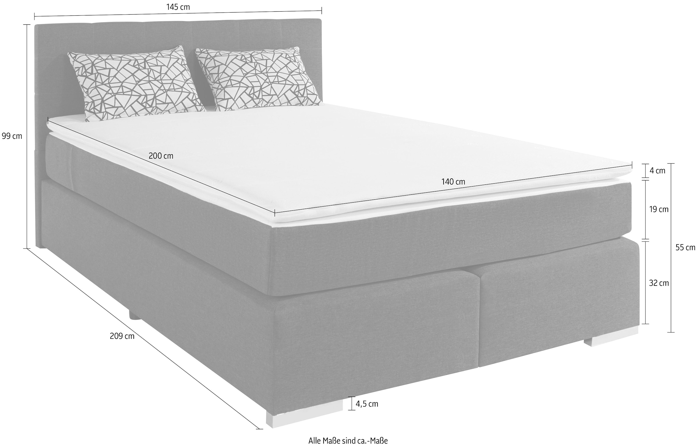 10. Bild von COTTA Boxspringbett Simba, wahlweise mit oder ohne Matratze und Topper