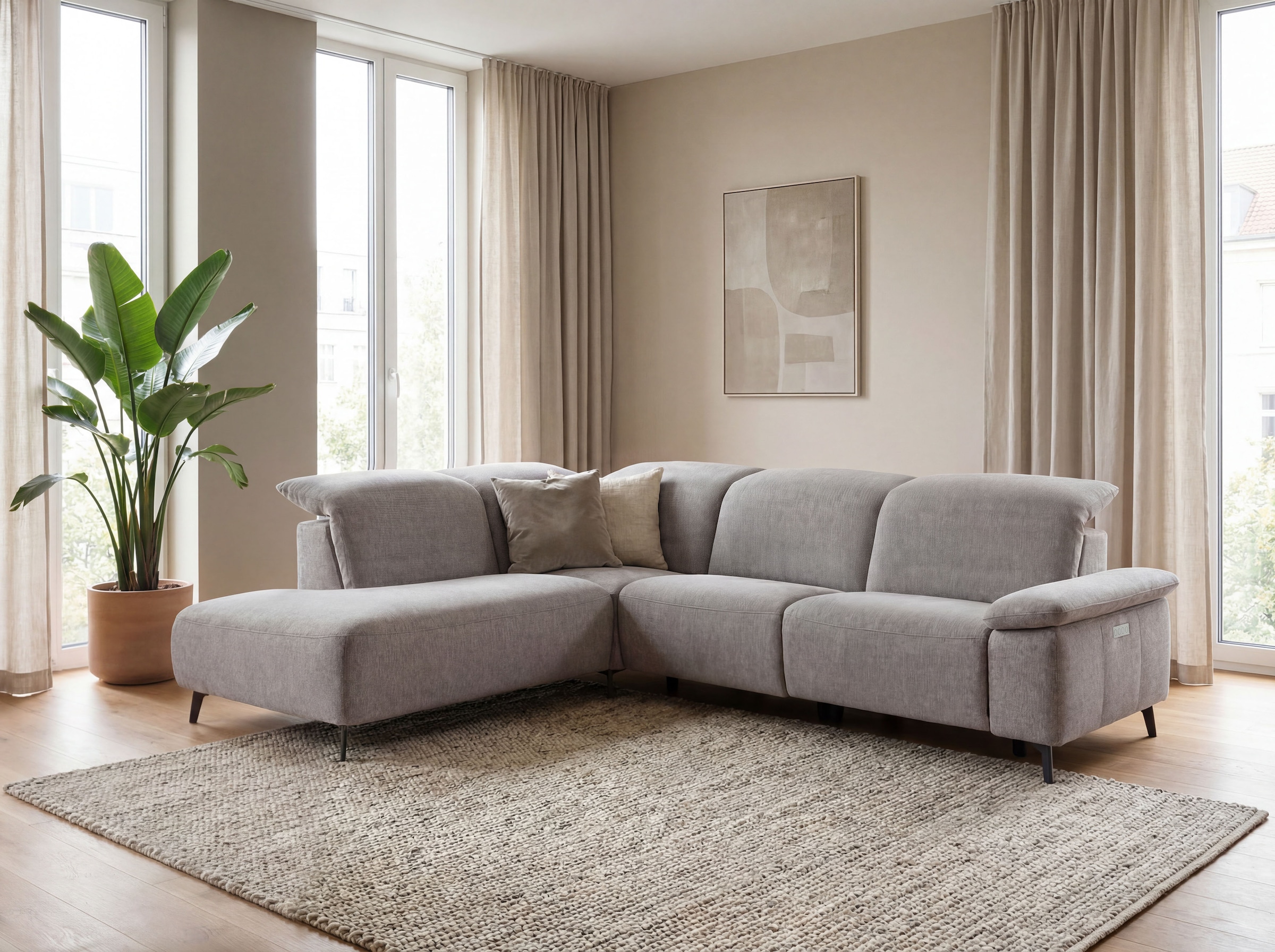 Musterring Ecksofa »MR 370, intelligenter Komfort im modernen Design« Optionale Relaxfunktion, flexible Kopfteile & klappbare Armlehnen