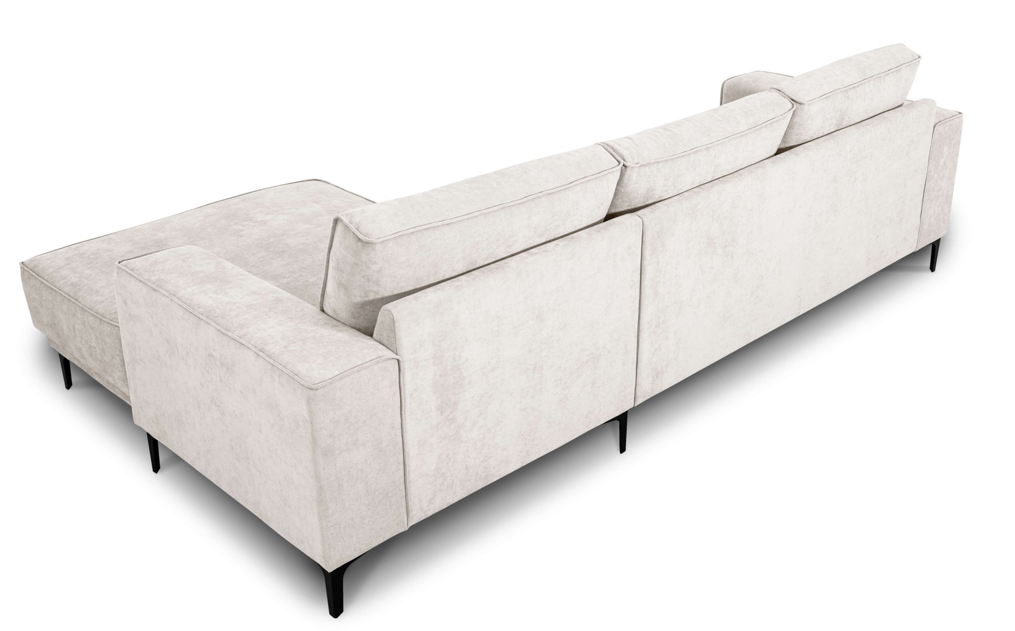 Places of Style Ecksofa »Polsterecke Oland, Struktur, Flachgewebe, Luxus-Microfaser, Boucle«, L-Form, 280 cm, Wellenunterfederung, Skandi-Design, Metallfüße