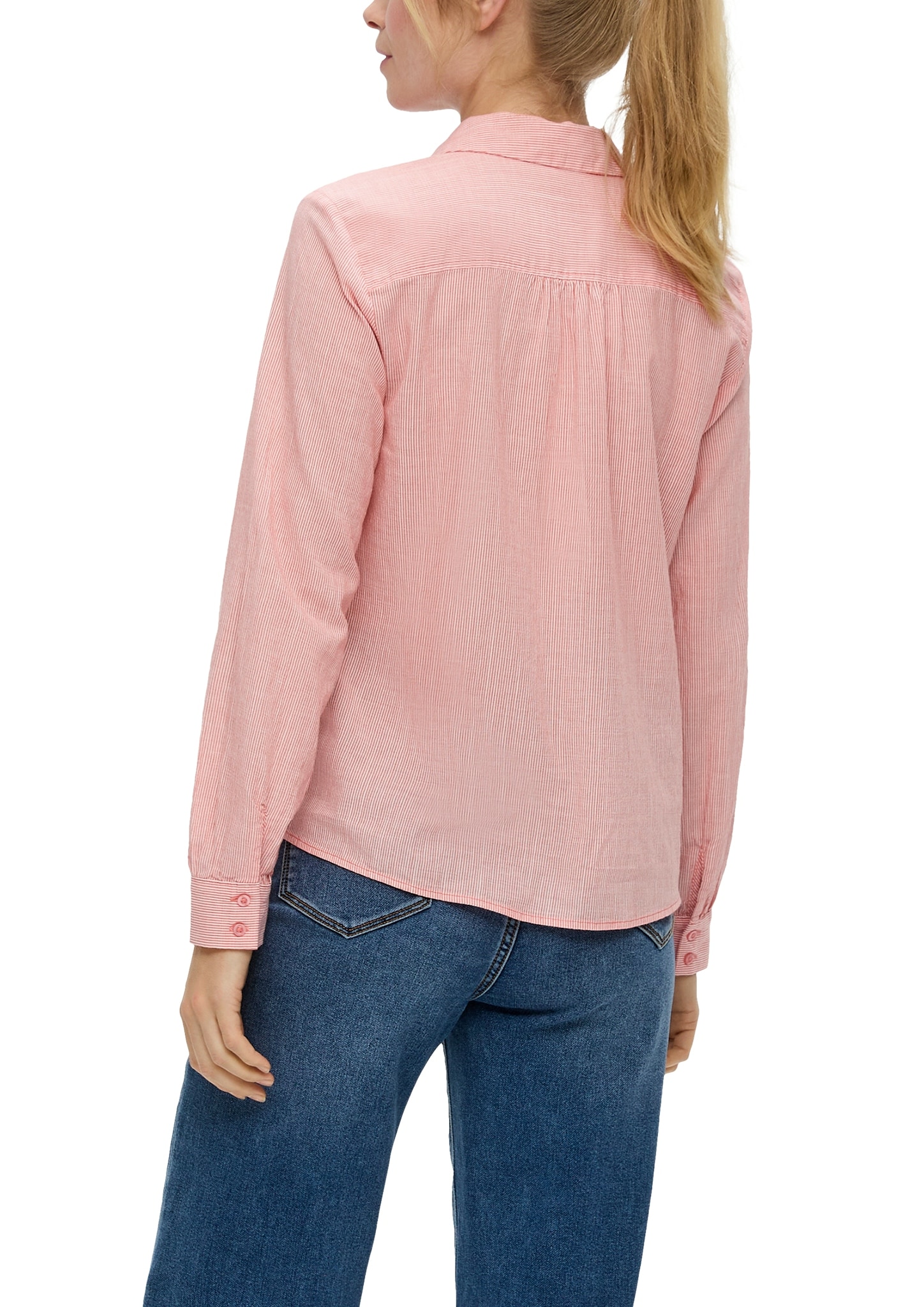 s.Oliver Hemdbluse, im Streifenmuster und mit V-Auschnitt