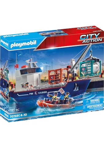 Playmobil® Konstruktions-Spielset »Großes Containerschiff mit Zollboot (70769), City... kaufen