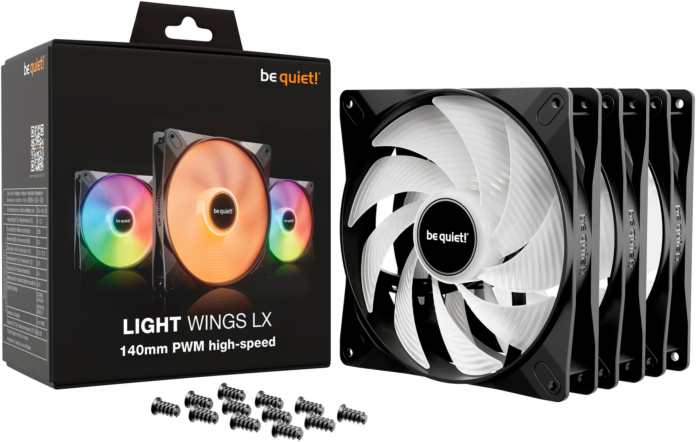 be quiet! Gehäuselüfter »LIGHT WINGS LX 140mm PWM High Speed 3-Pack Black«
