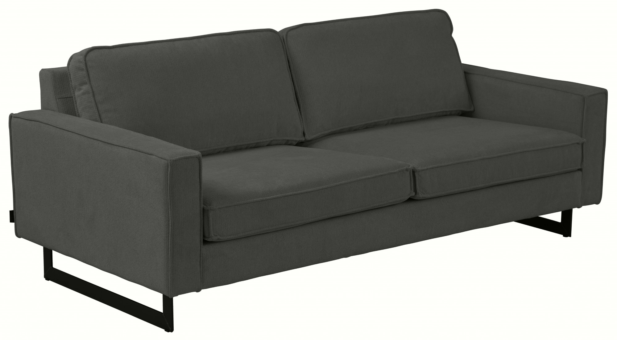 Places of Style 2-Sitzer »Pinto, 166 cm, Cord, Chenille, Lederoptik«, mit Keder, schwarze Metallfüße, Wellenunterfederung