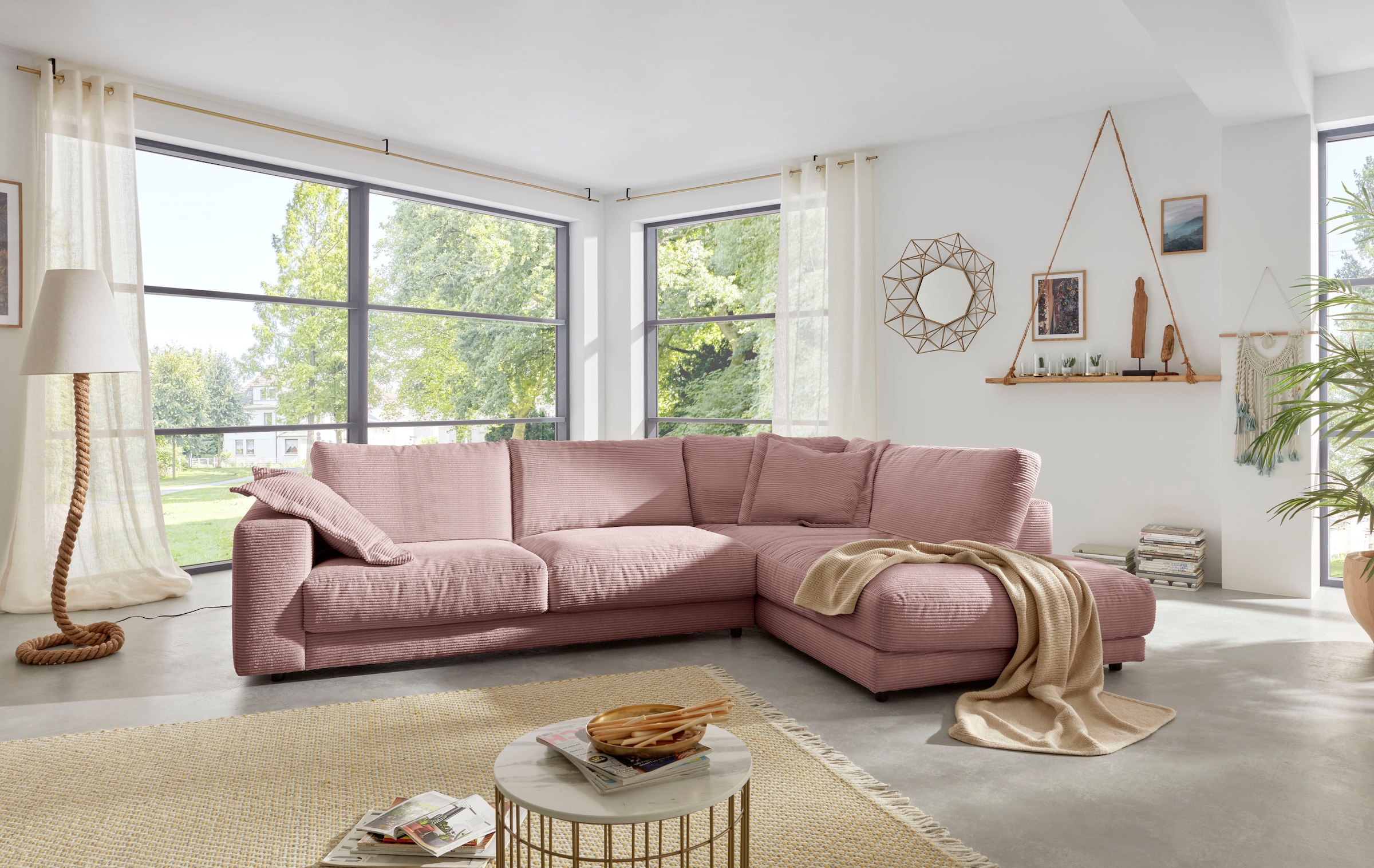 Places of Style Ecksofa "Enisa XXL B/T/H: 325/224/85 cm L-Form", Kuschelig, günstig online kaufen