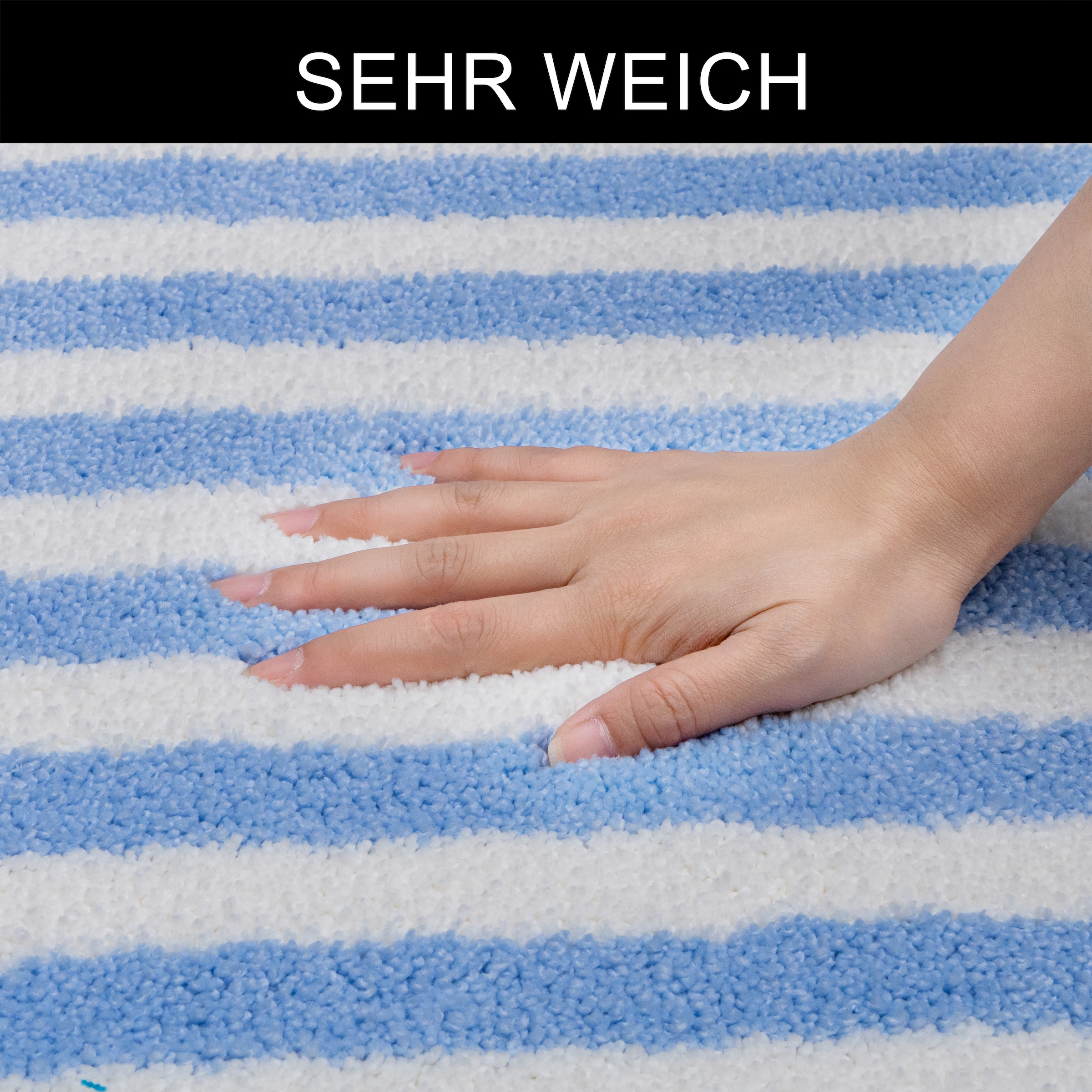 OTTO home Badematte »Streifen, Jannika, Badvorleger, Badezimmer Teppich« Höhe 12 mm rutschhemmend beschichtet fußbodenheizungsgeeignet | schnell trocknend Scandi, modern, gestreift, Badteppich, Badematten