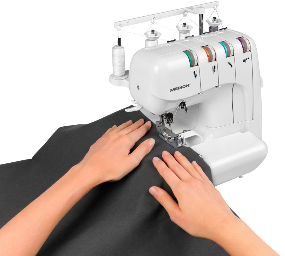 Medion® Overlock-Nähmaschine »MD 18030«, Nähen mit 3 oder 4 Fäden gleichzeitig