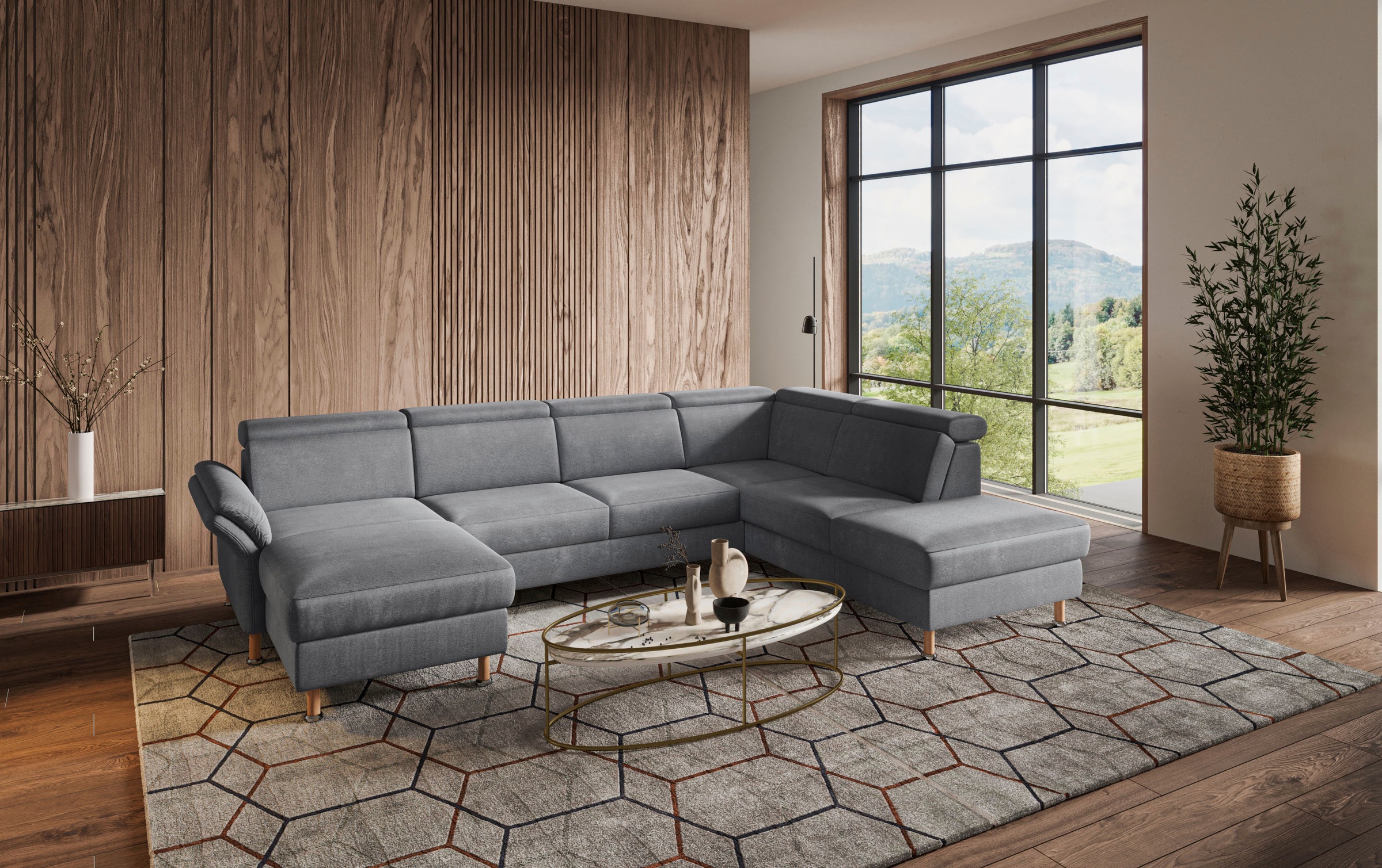 Home affaire Wohnlandschaft »Calypso U-Form« wahlweise mit motorischer Rela günstig online kaufen