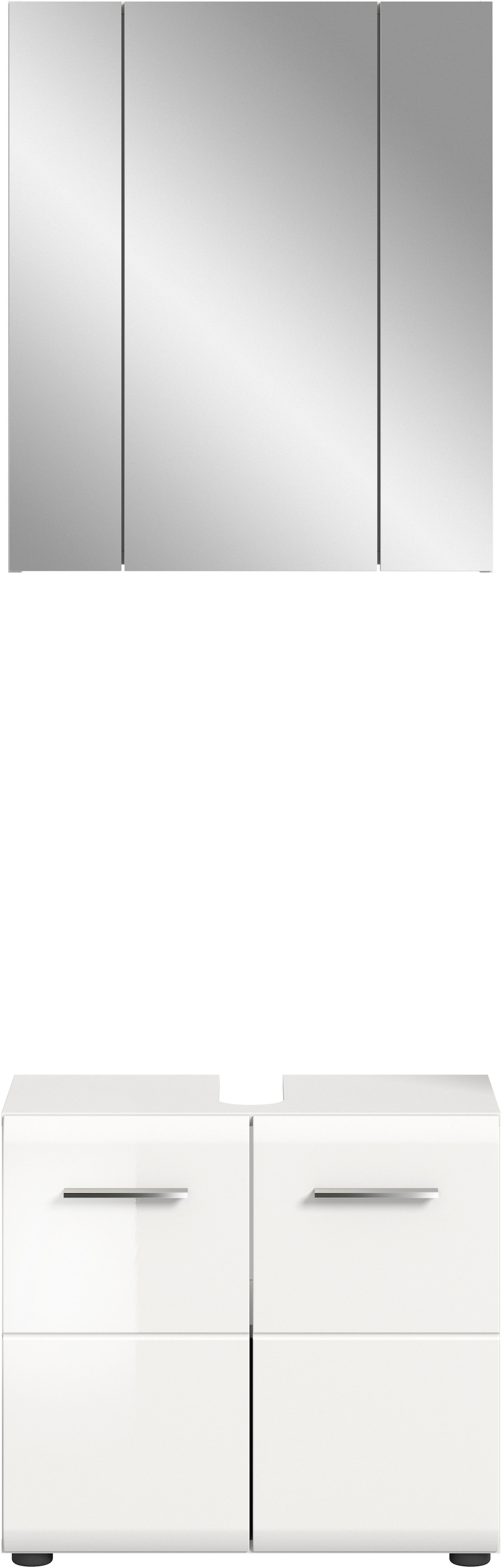 INOSIGN Badmöbel-Set »FLORENZ, TOPSELLER!, 2-teilige Badkombination, hochwertige MDF-Front«, (bestehend aus: 1 Waschbeckenunterschrank, 1 Spiegelschrank), Bad-Kombination, Bad-Möbel, Badezimmer, Kombination, Kombi