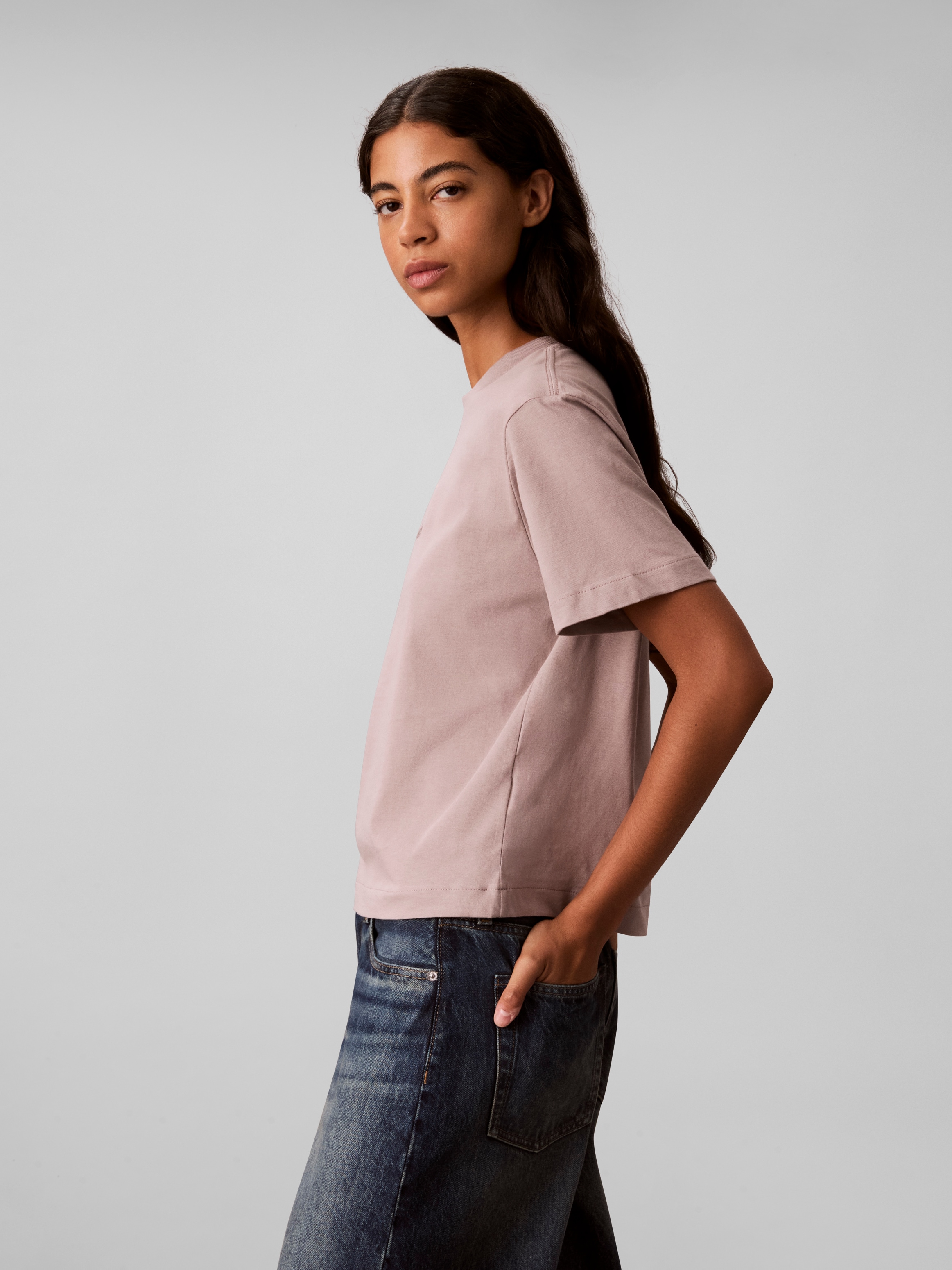 Calvin Klein T-Shirt »BOXY HAND DRAWN MONOLOGO TEE« Regular fit, Logoschriftzug