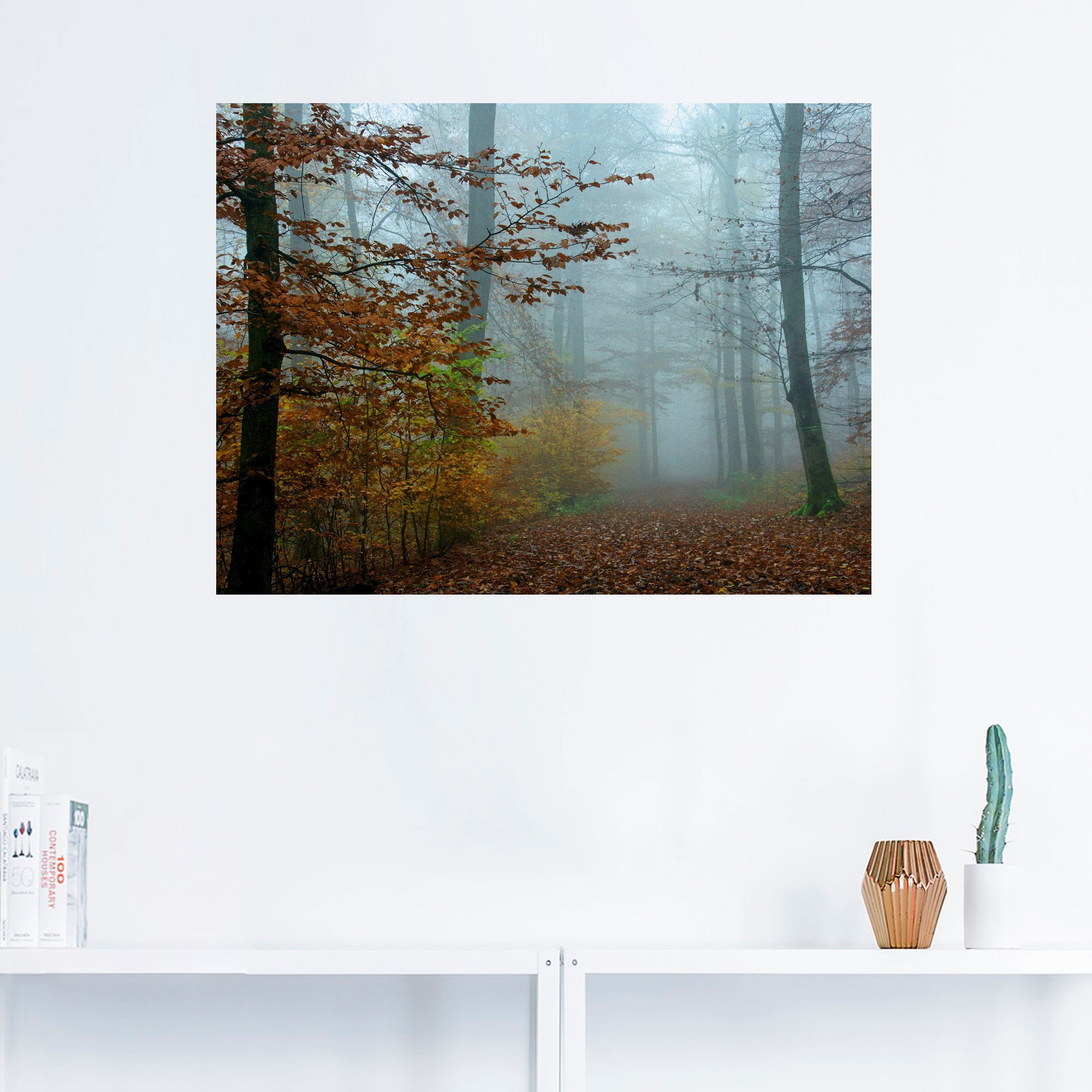 Artland Wandbild »Nebel im Herbstwald«, Wald, (1 St.), als Leinwandbild, Poster, Wandaufkleber in verschied. Größen