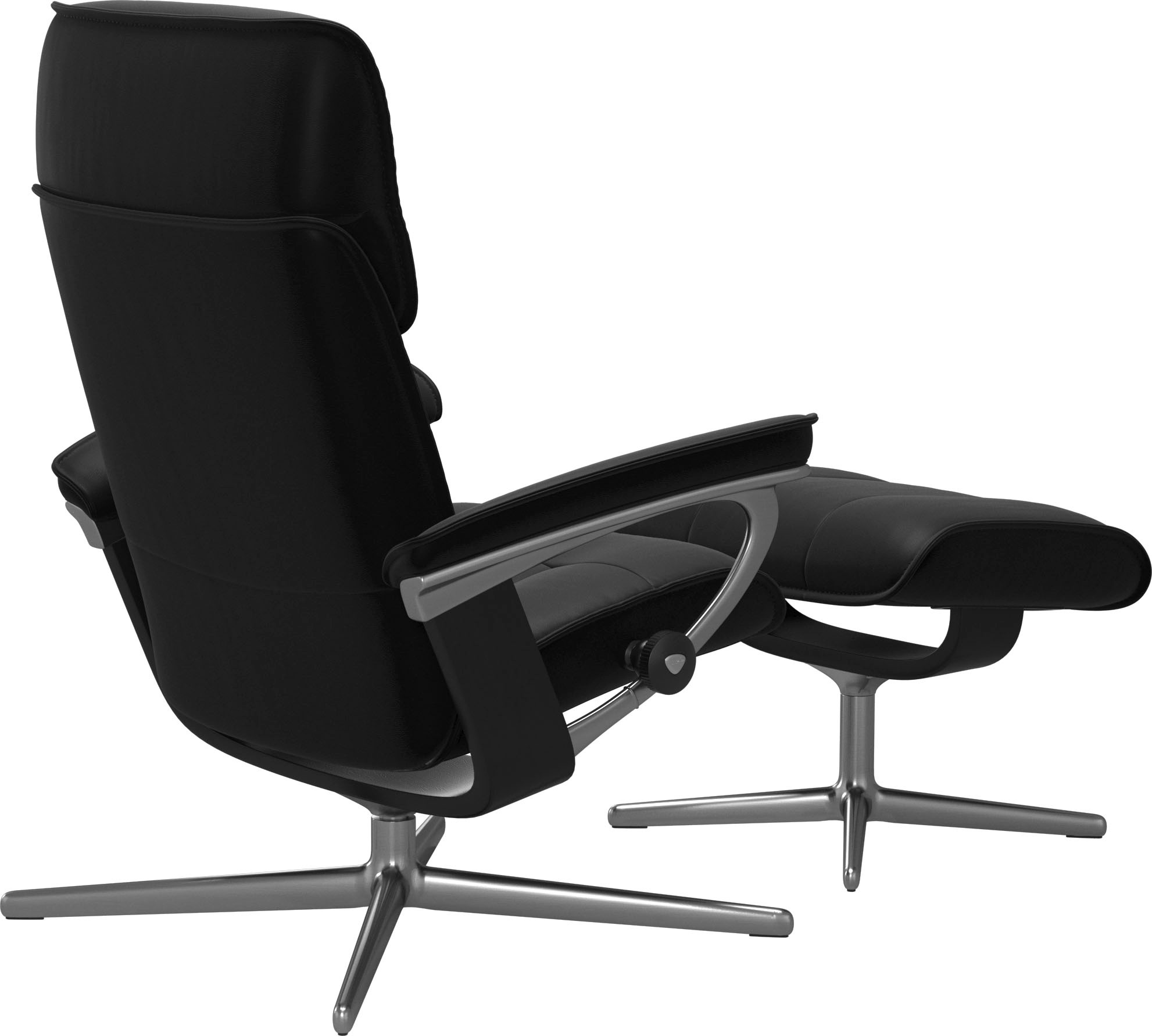 Stressless® Relaxsessel »Admiral«, (Set, Relaxsessel inkl. Hocker), mit Cross Base, Größe M & L, Holzakzent Schwarz
