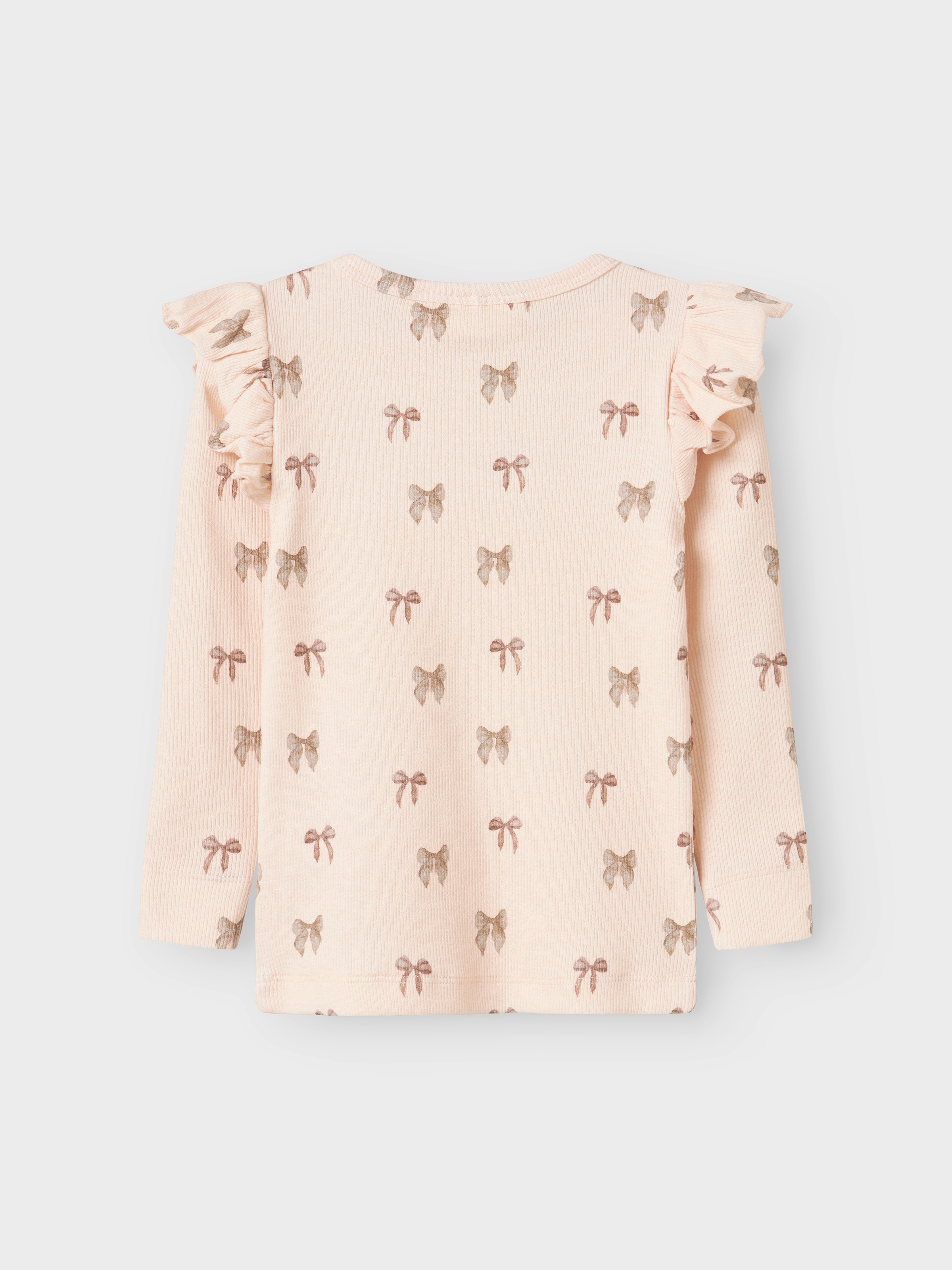 Lil' Atelier Langarmshirt »NMFGAVO EKO LS SLIM TOP LIL NOOS« mit Rüschen, weiche Jersey Rippqualität, Slim Fit