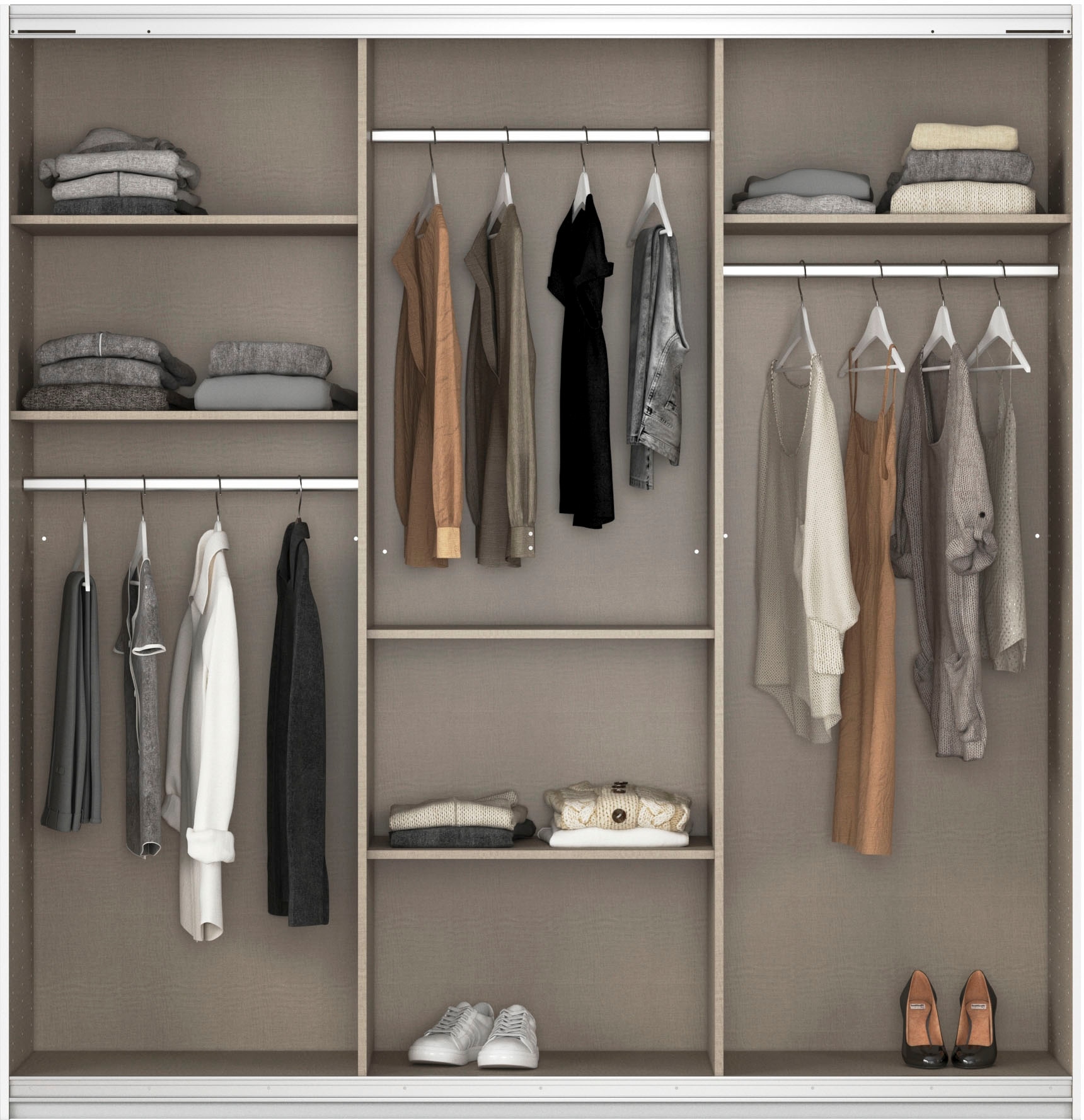 rauch Schwebetürenschrank »Kleiderschrank Schrank OTTO´S CHOICE Garderobe AGORDO«, (in zwei Griff-Farben), Top Innenausstattung, in 4 Breiten und 2 Höhen MADE IN GERMANY
