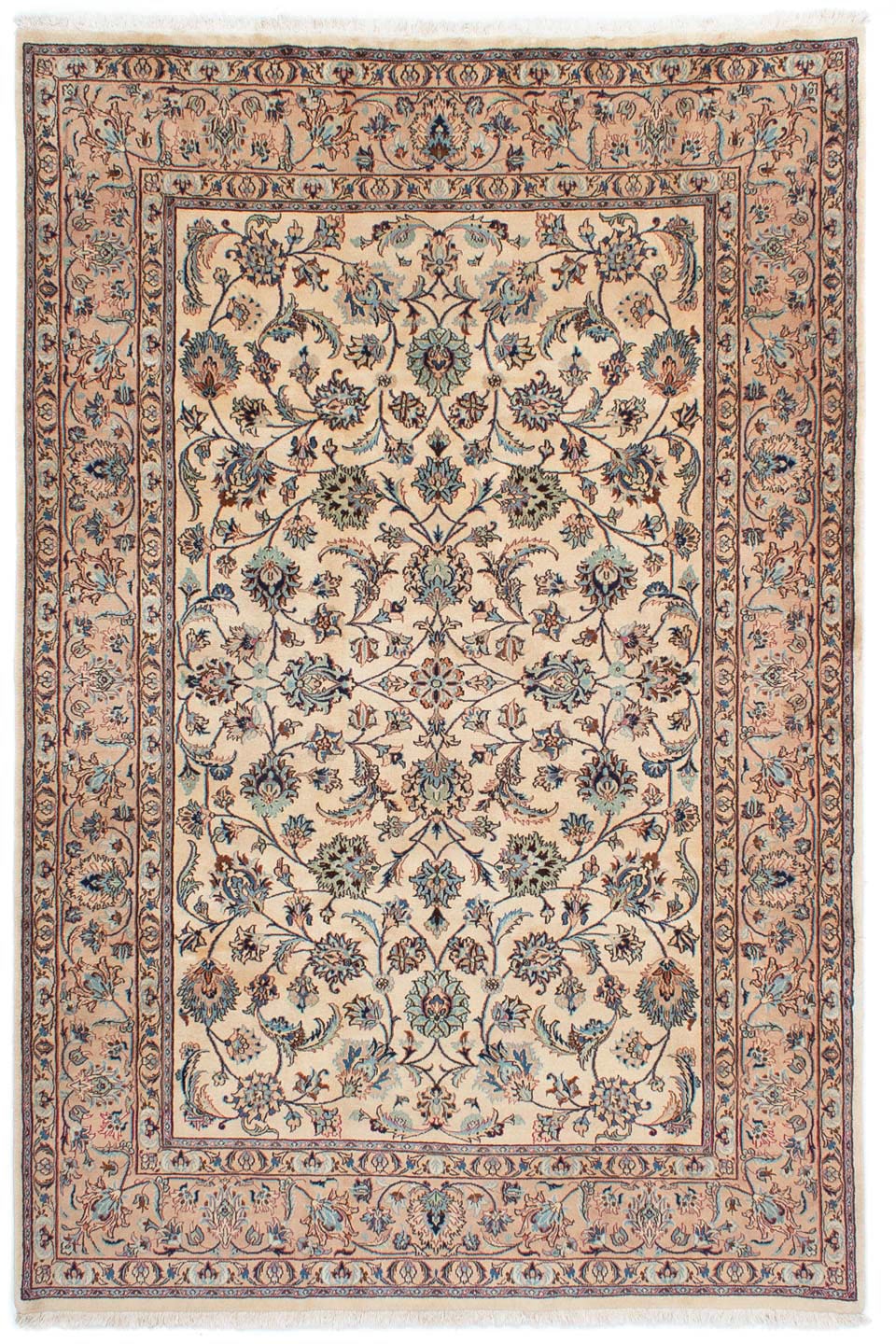 morgenland Wollteppich »Maschad Blumenmuster Beige 295 x 197 cm«, rechtecki günstig online kaufen