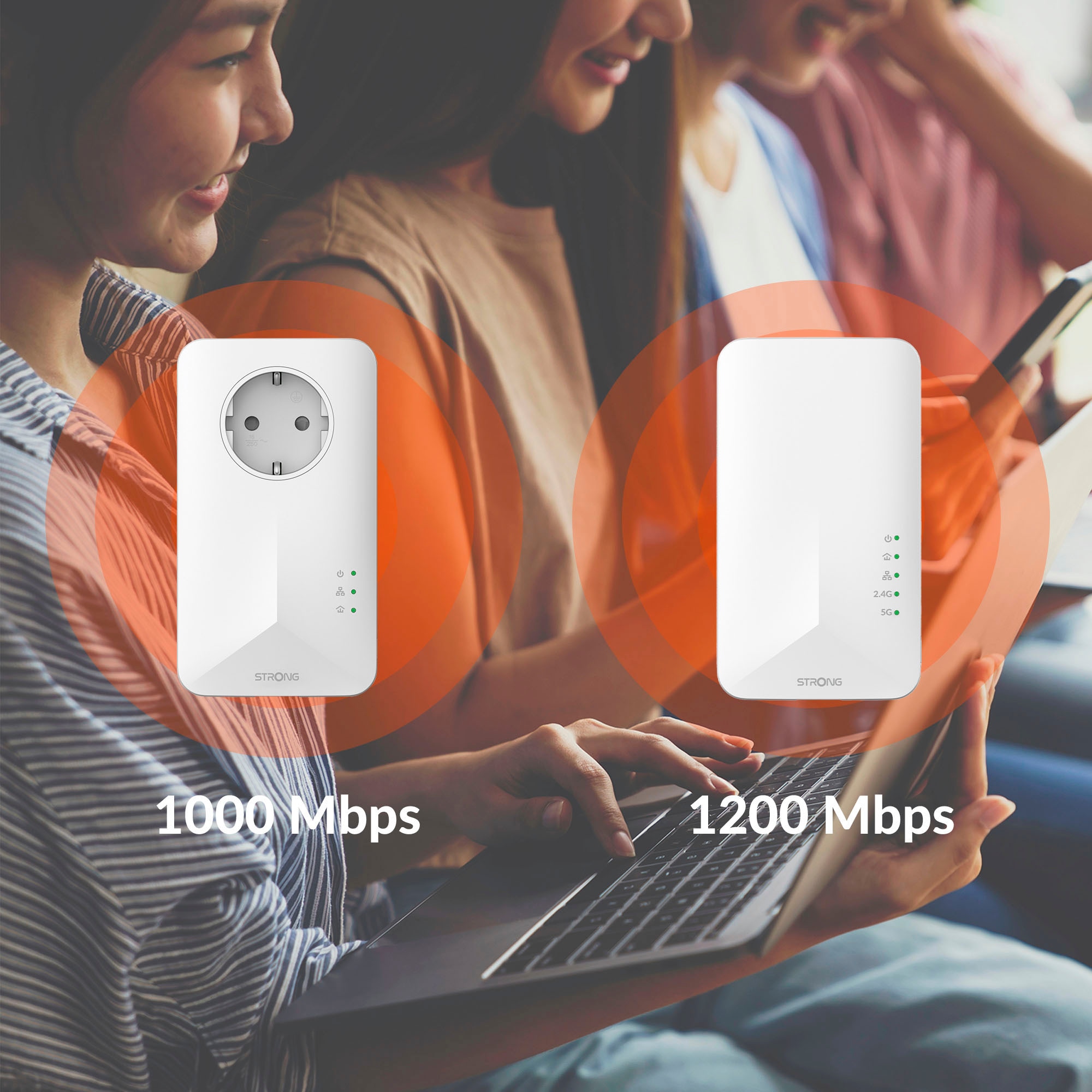 Strong Reichweitenverstärker »Powerline 1000 Mbit/s Set (2 Einheiten)«, (2 St.)