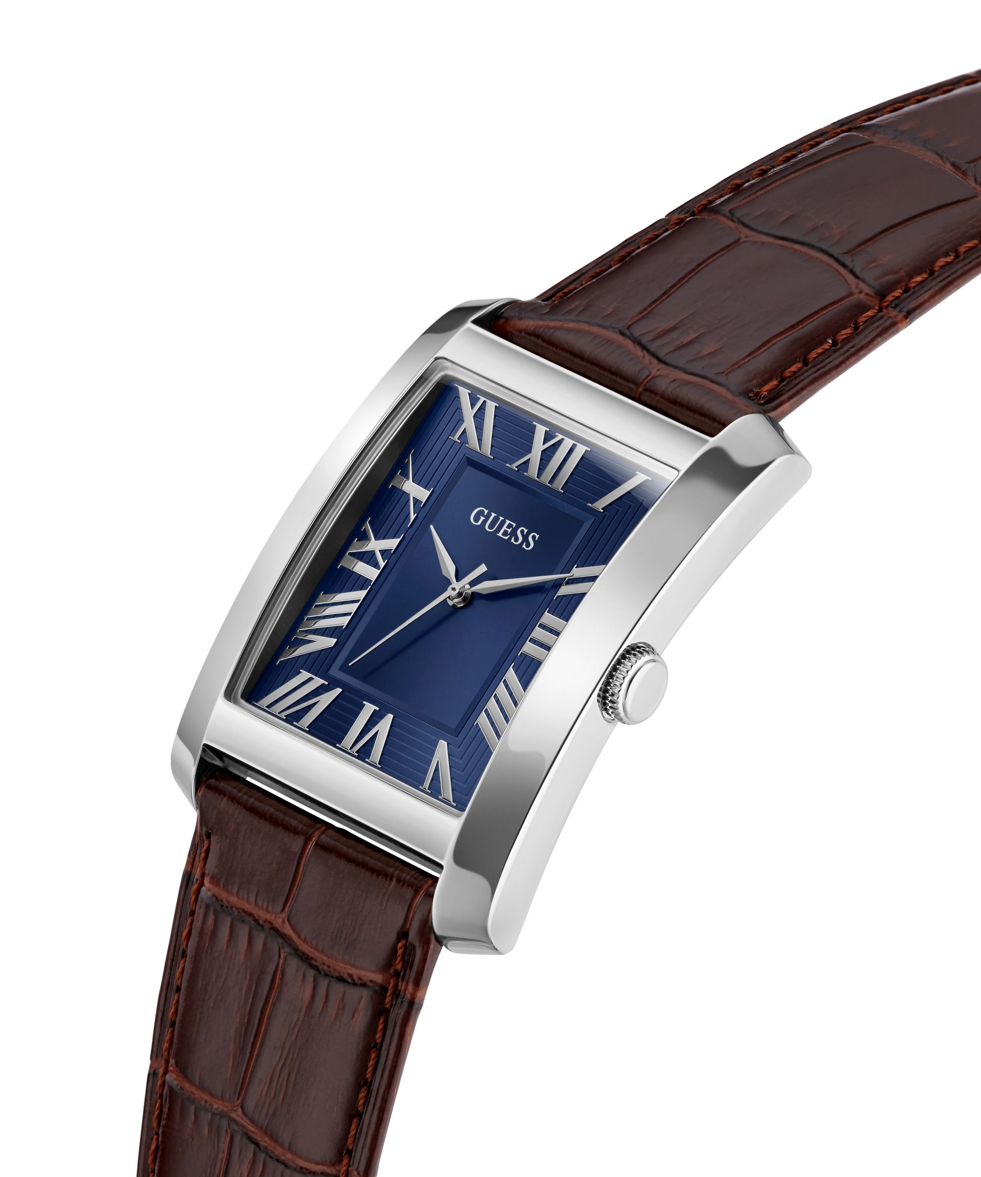 Guess Quarzuhr »CLYDE« Armbanduhr, Herrenuhr, Lederarmband, analog