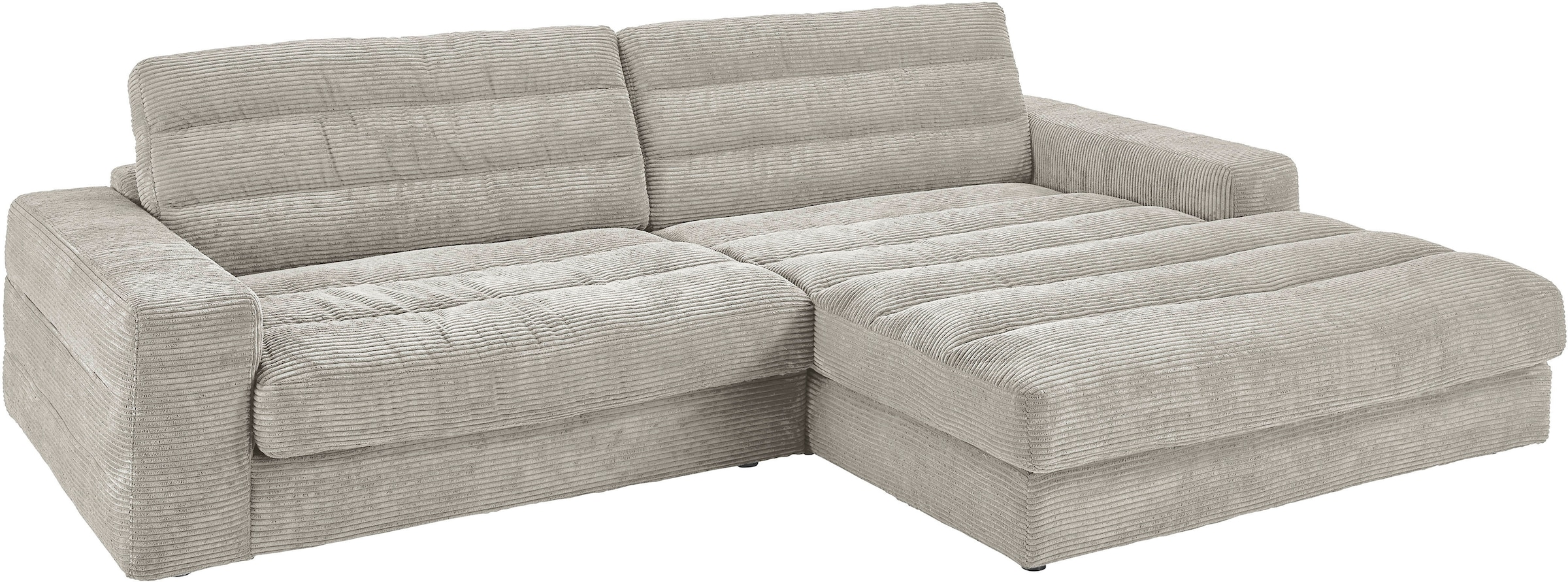3C Candy Ecksofa »Stripes Mega-Sofa, bequem und komfortabel, L-Form«, Lose Rückenkissen, mit feiner Quersteppung, Cord-Bezug